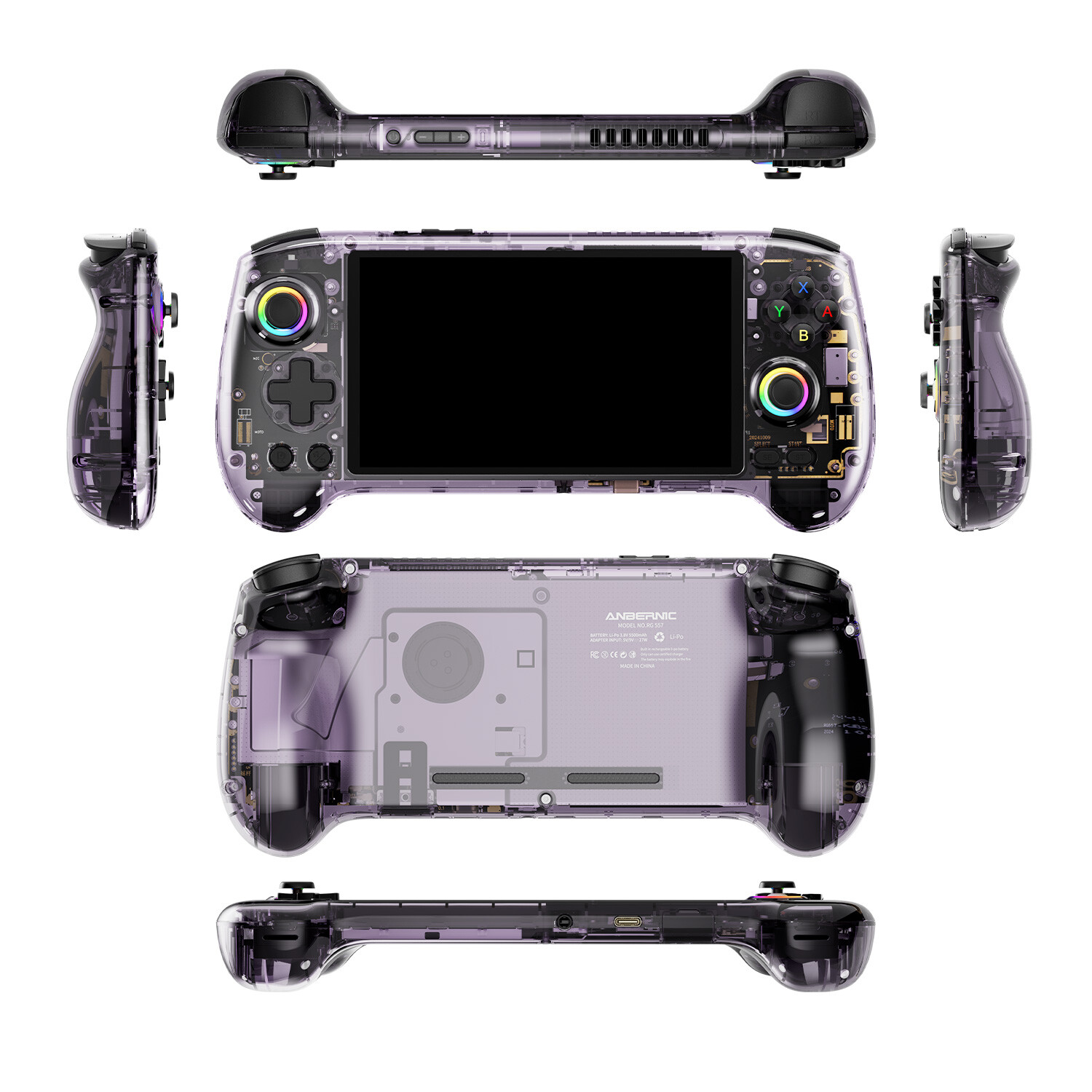 ANBERNIC RG557 Handheld Game Console Android 14 5.48′ AMOLED Screen 256G 8K+Game