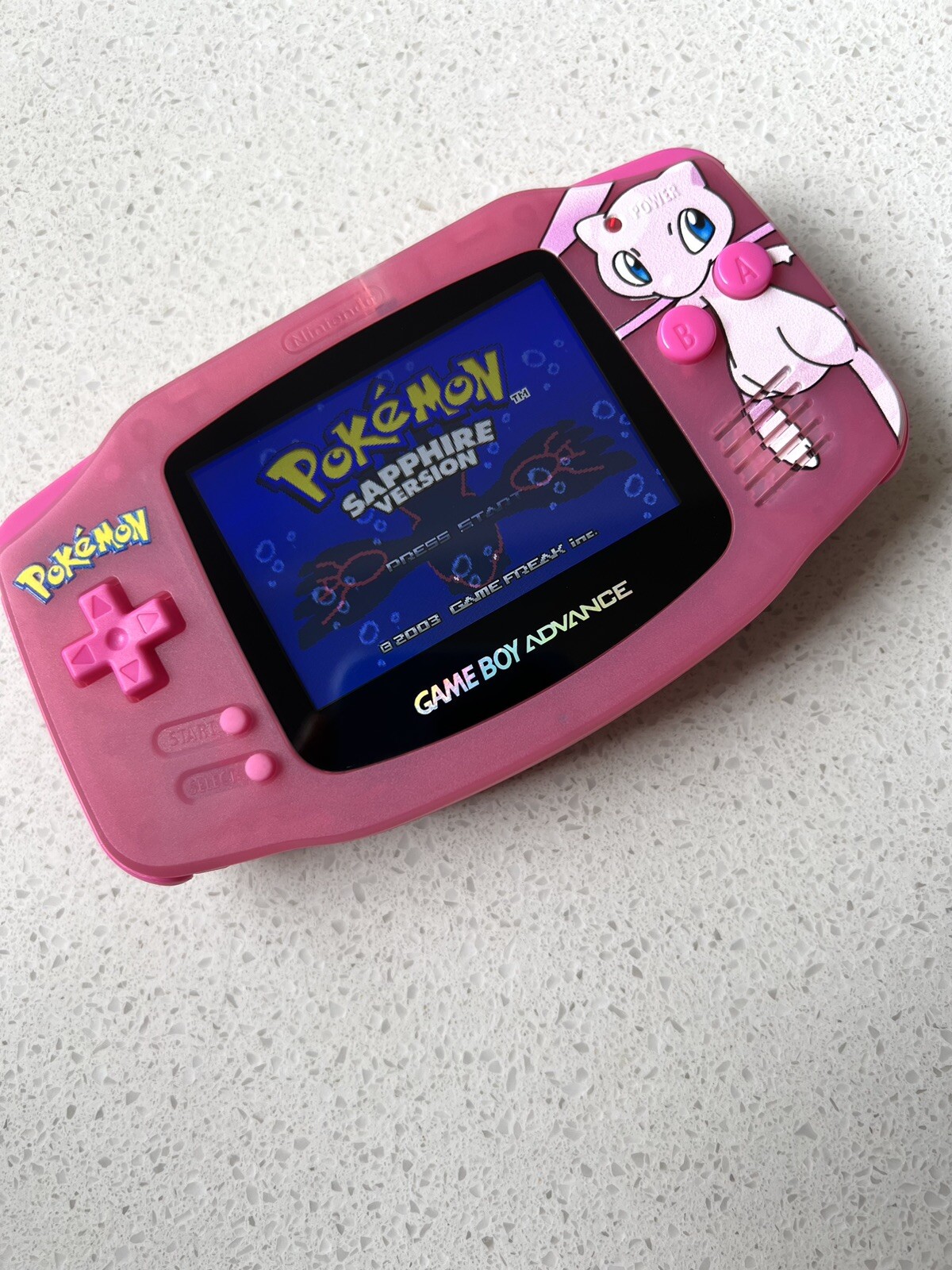 Nintendo Gameboy Advance GBA Game Boy AGB BACKLIT IPS V2 MOD MEW POKEMON EDITION