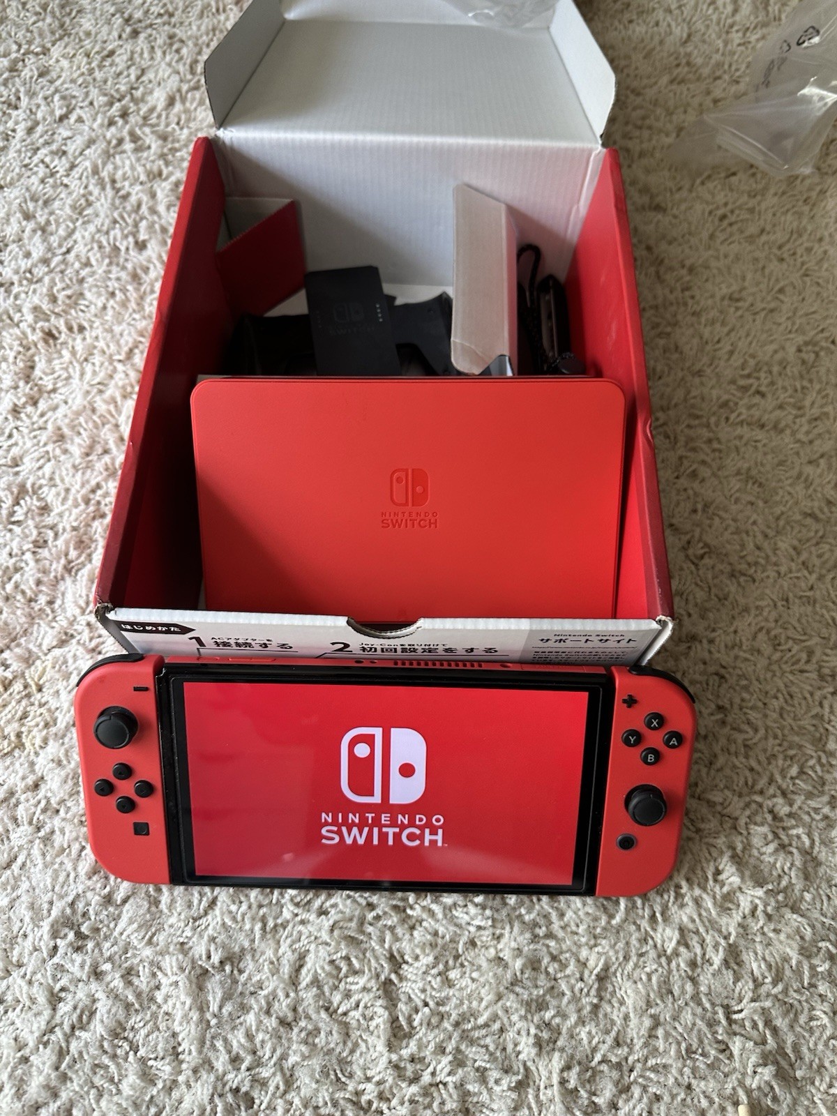 Nintendo Switch OLED Mario Red 64GB Console Bundle