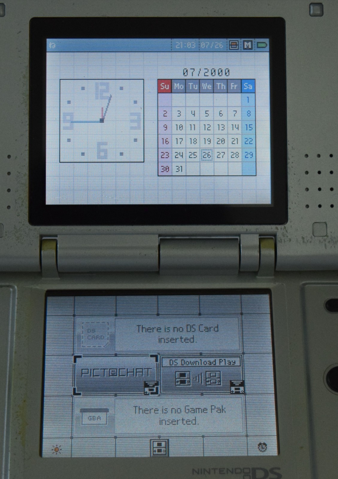 Nintendo Original DS Console Platinum Silver Tested Working Japan OEM
