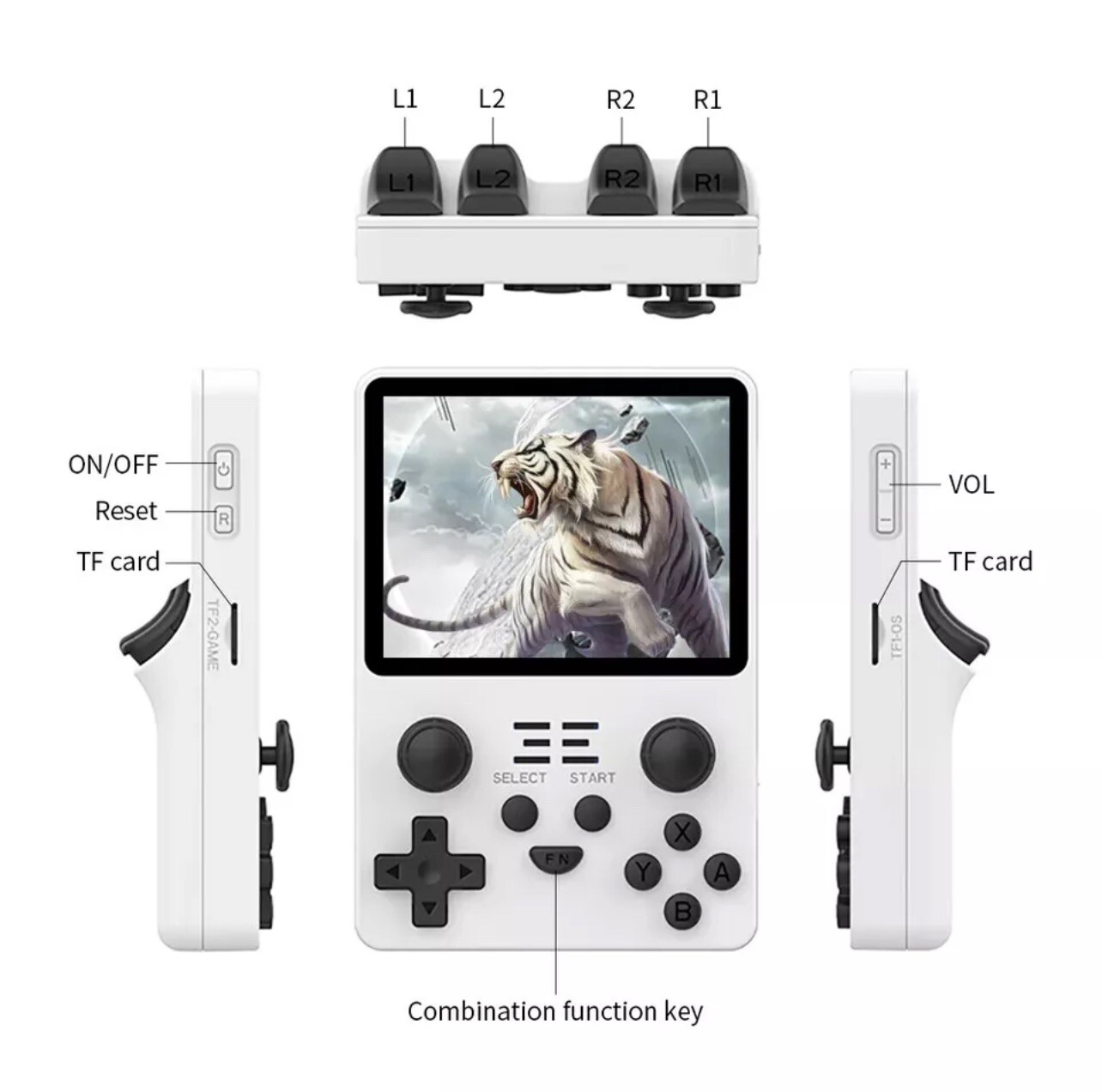 Powkiddy RGB20S Handheld Retro Game Console 25,000 Games 3.5″HD Screen 16G+128GB