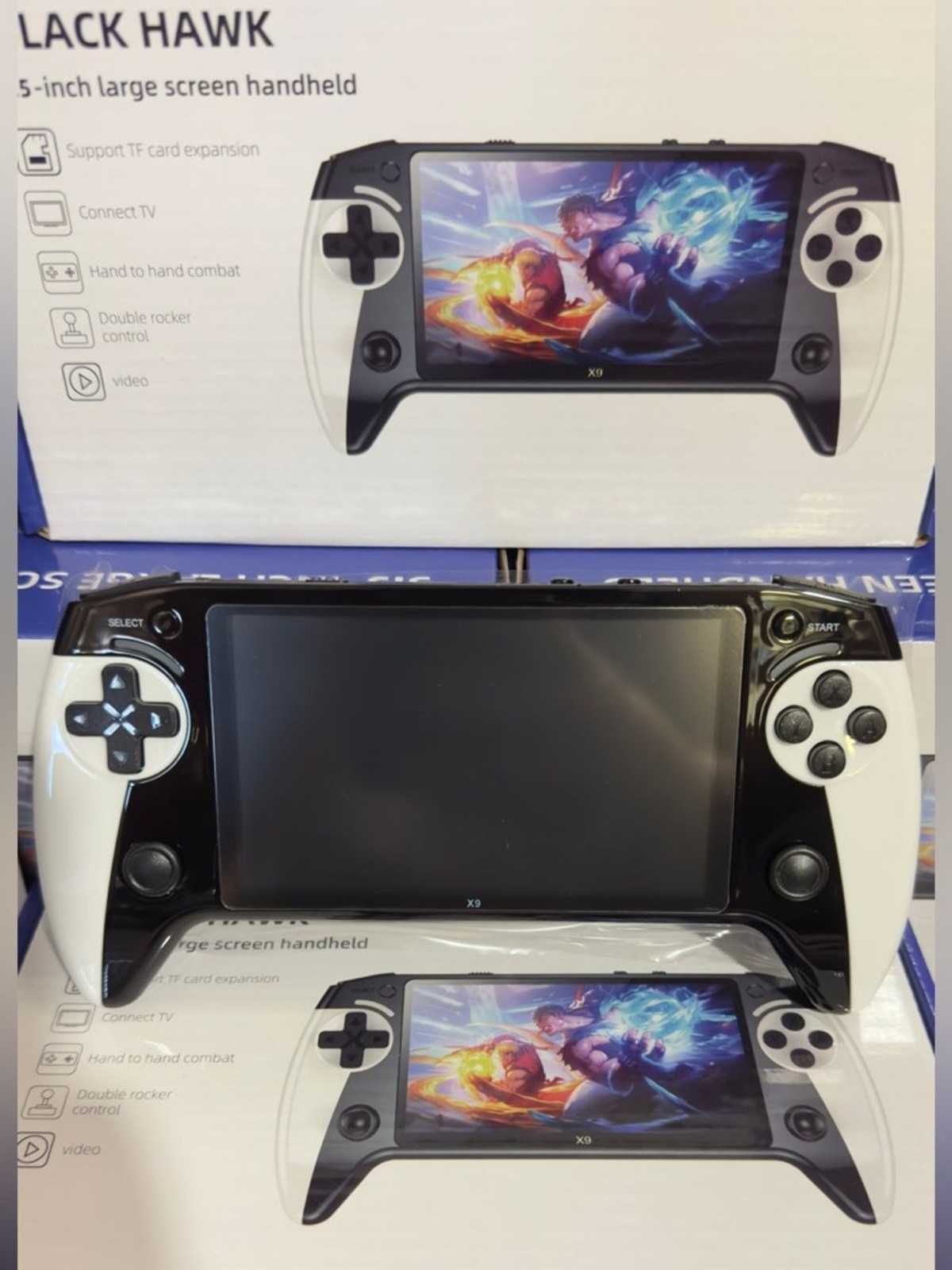 Handheld X9 Gaming Console 5.5 in Screen- TF Card- Play, Watch, Read and Listen