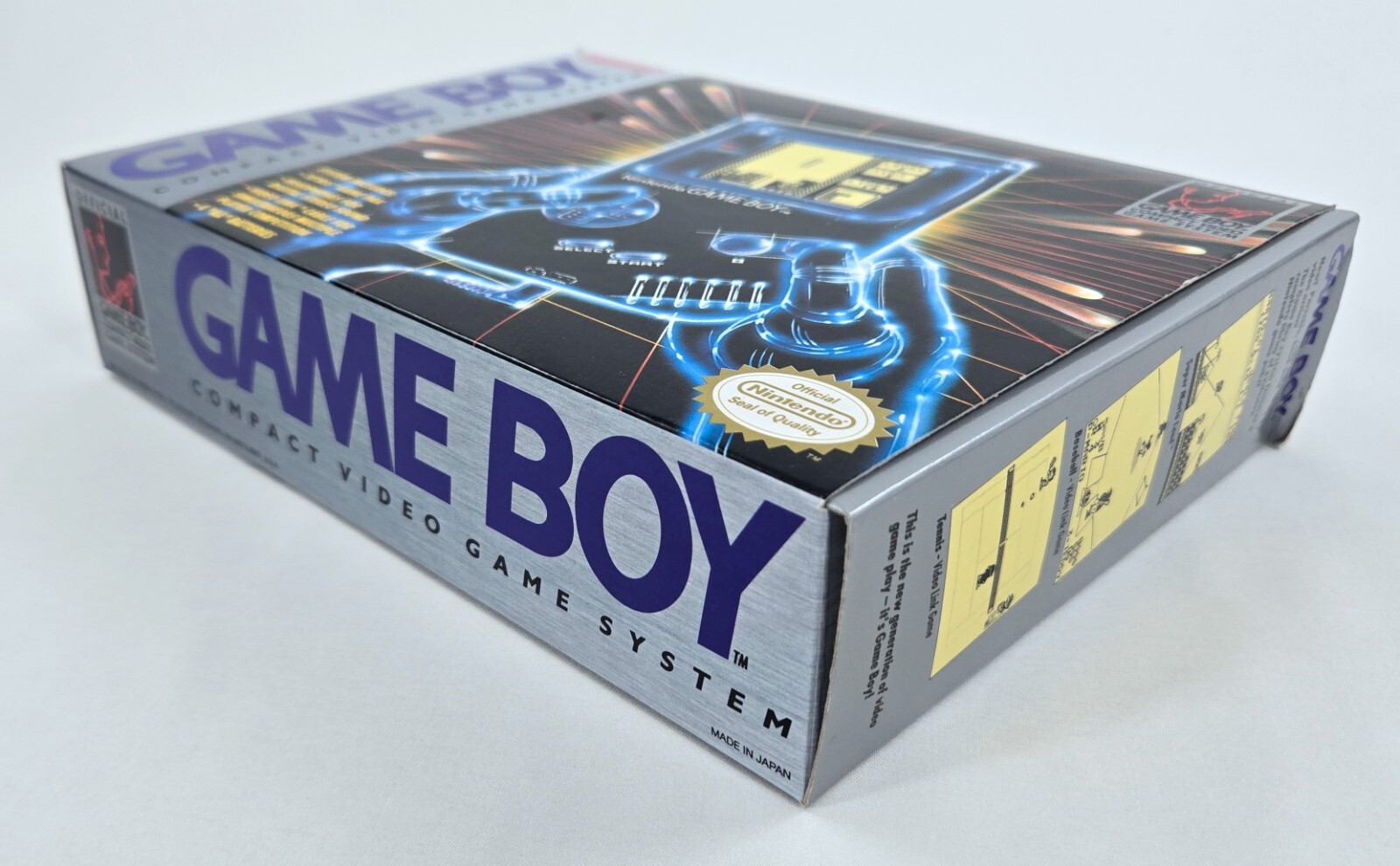 GAME BOY DMG-01 CONSOLE COMPLETE CIB w/ TETRIS + IPS LCD Backlit Screen Nintendo