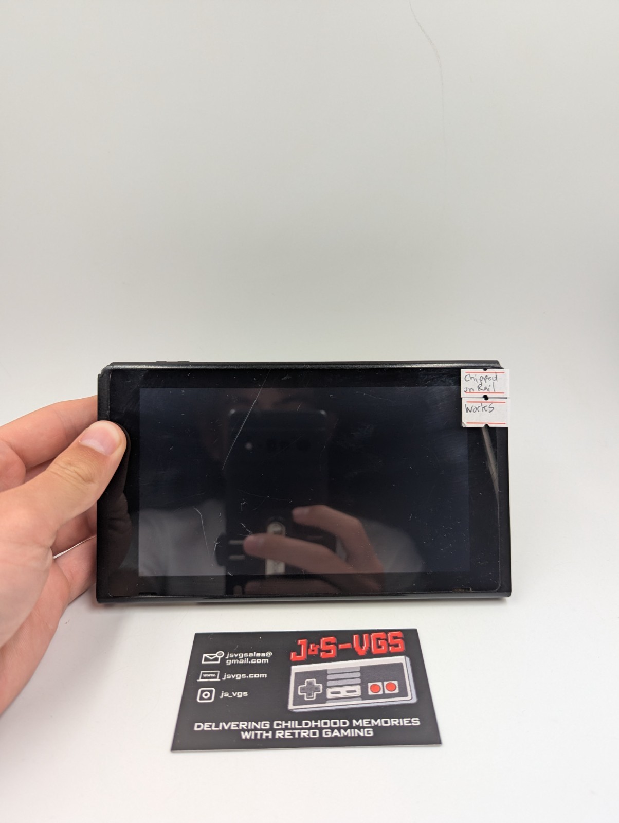 Nintendo Switch Tablet Only Chipped Rails Tested Working Plays Games