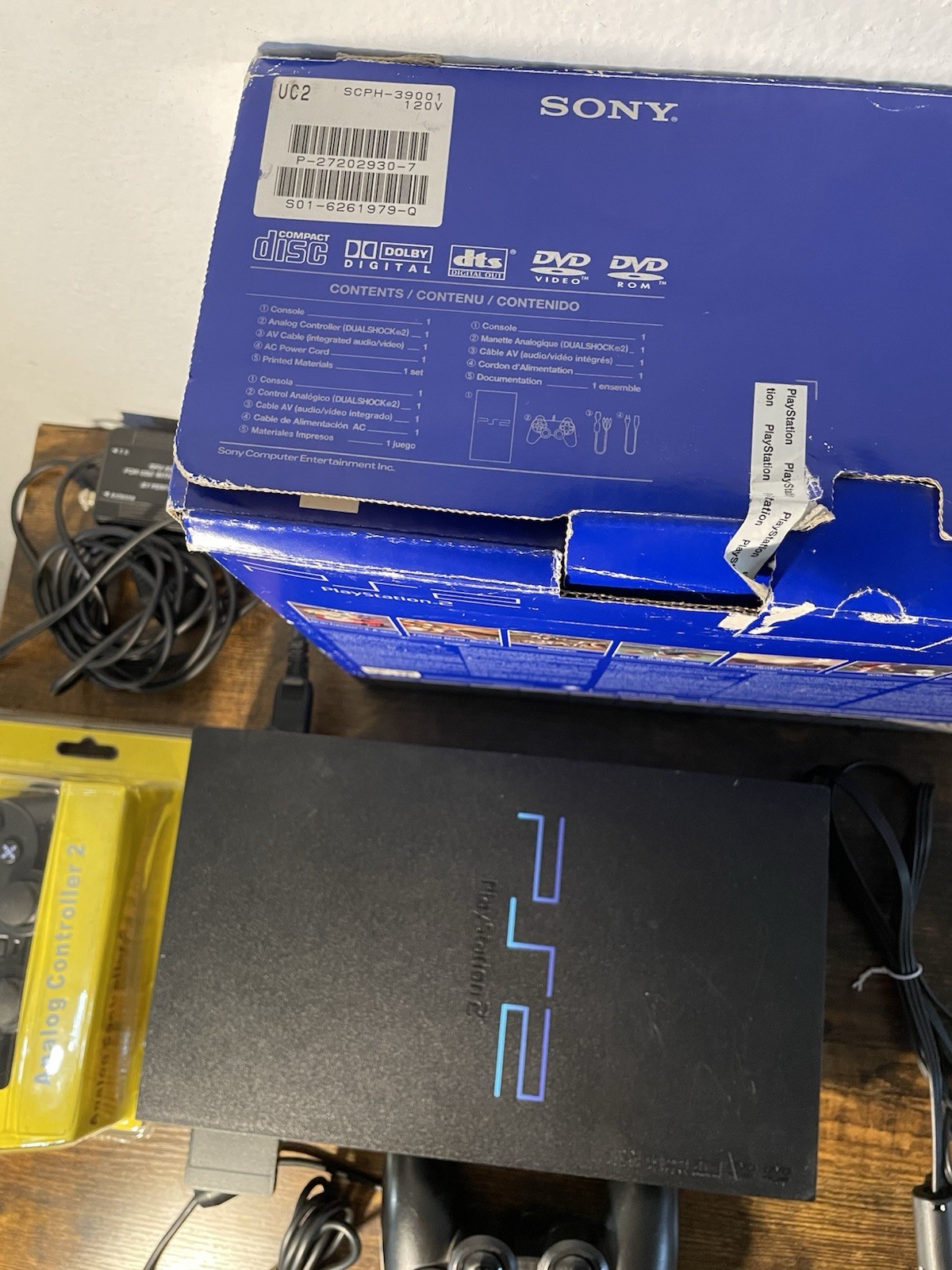 Sony PS2 Fat Console SCPH-39001 PlayStation Bundle 2 Controllers Box CIB TESTED
