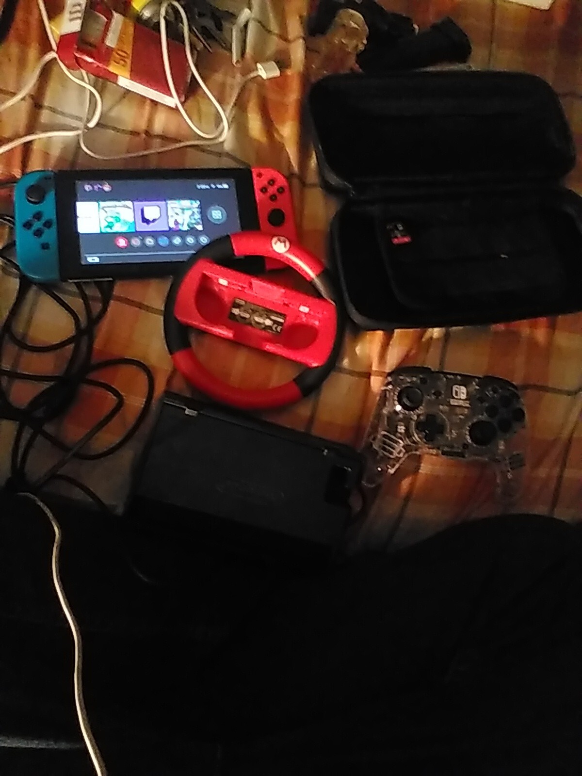 Nintendo Switch HAC-001(-01) with Blue and Red Joy-Con Controllers and Mario…