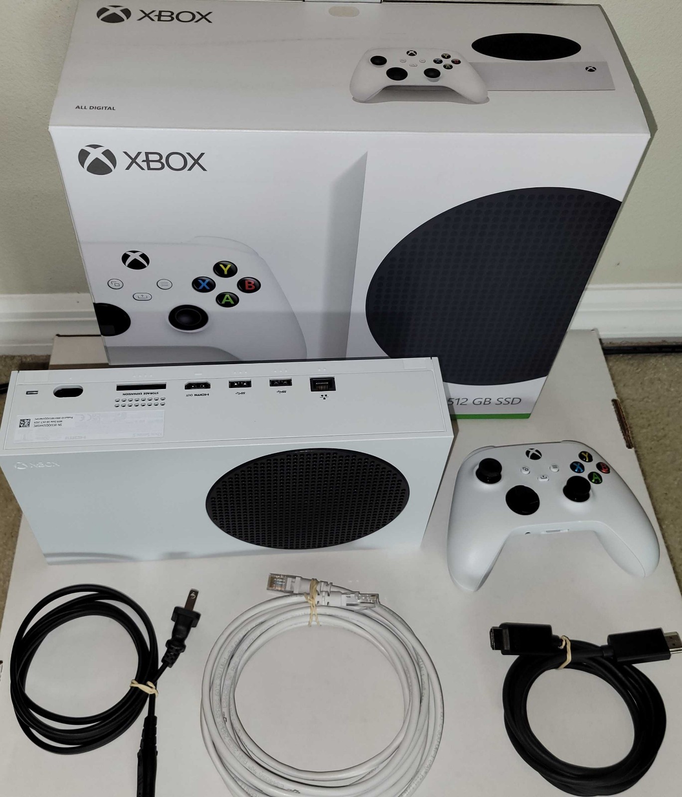 Microsoft Xbox Series S 512GB White Console W/ Controller +HDMI & Ethernet Cable