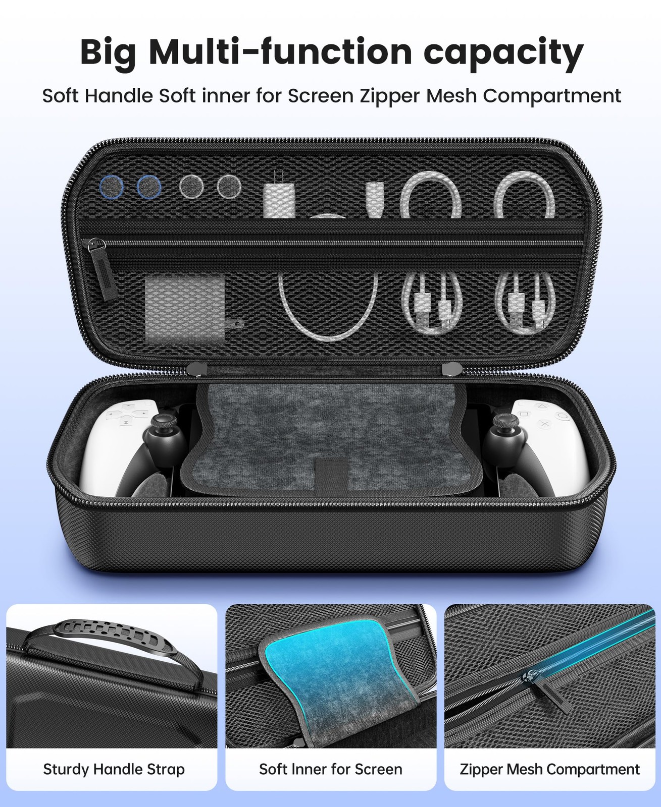 Hard Carrying Shell Case for PlayStation Portal M-Carrying Bundle, Black