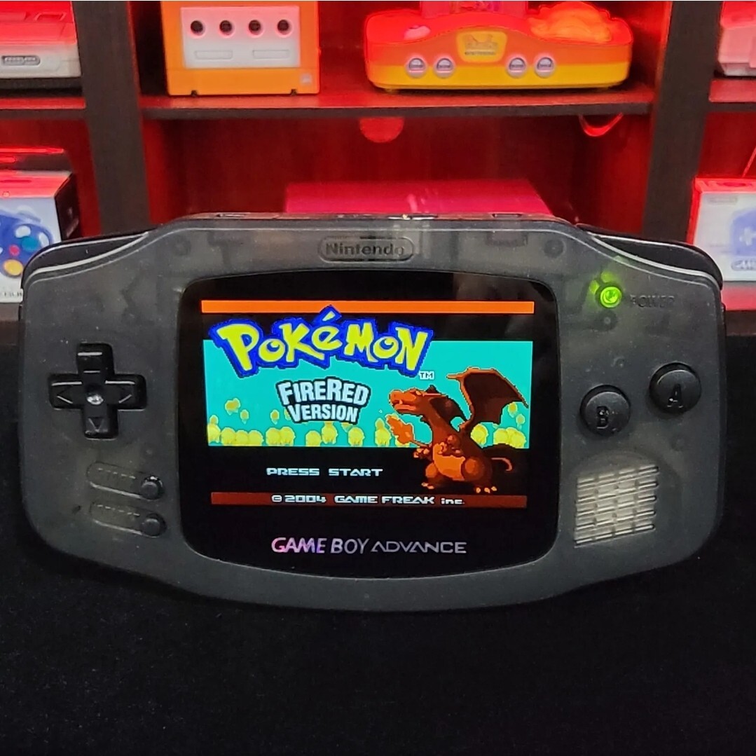 Smoke Grey Game Boy Advance GBA iPS LCD USB-C 1800 mAh Rechargeable Battery