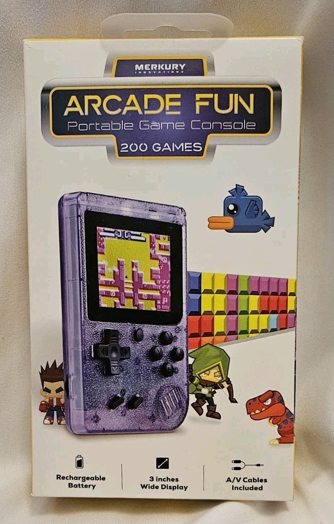 Merkury Innovations Arcade Fun Portable Game Console 200 Games 2025 (New/Sealed)