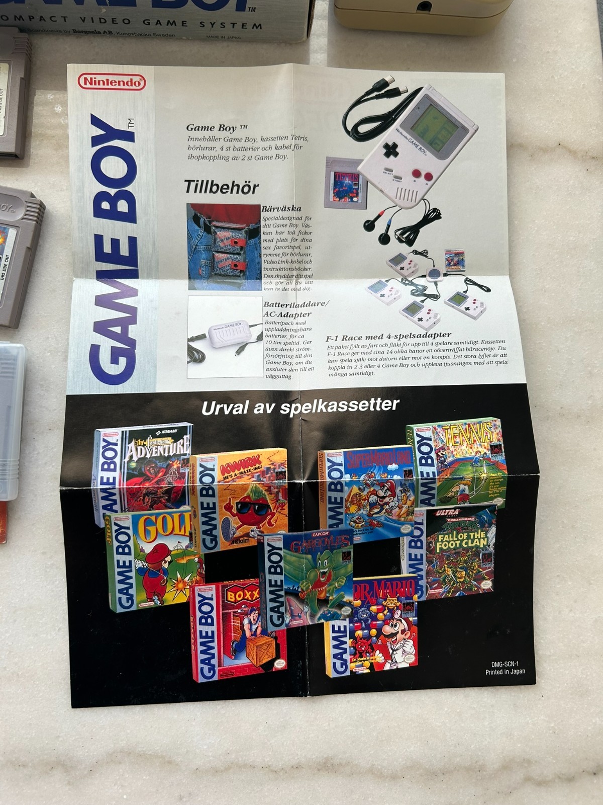 Nintendo Game Boy System DMG-01 Swedish in BOX with 13 Games Tetris