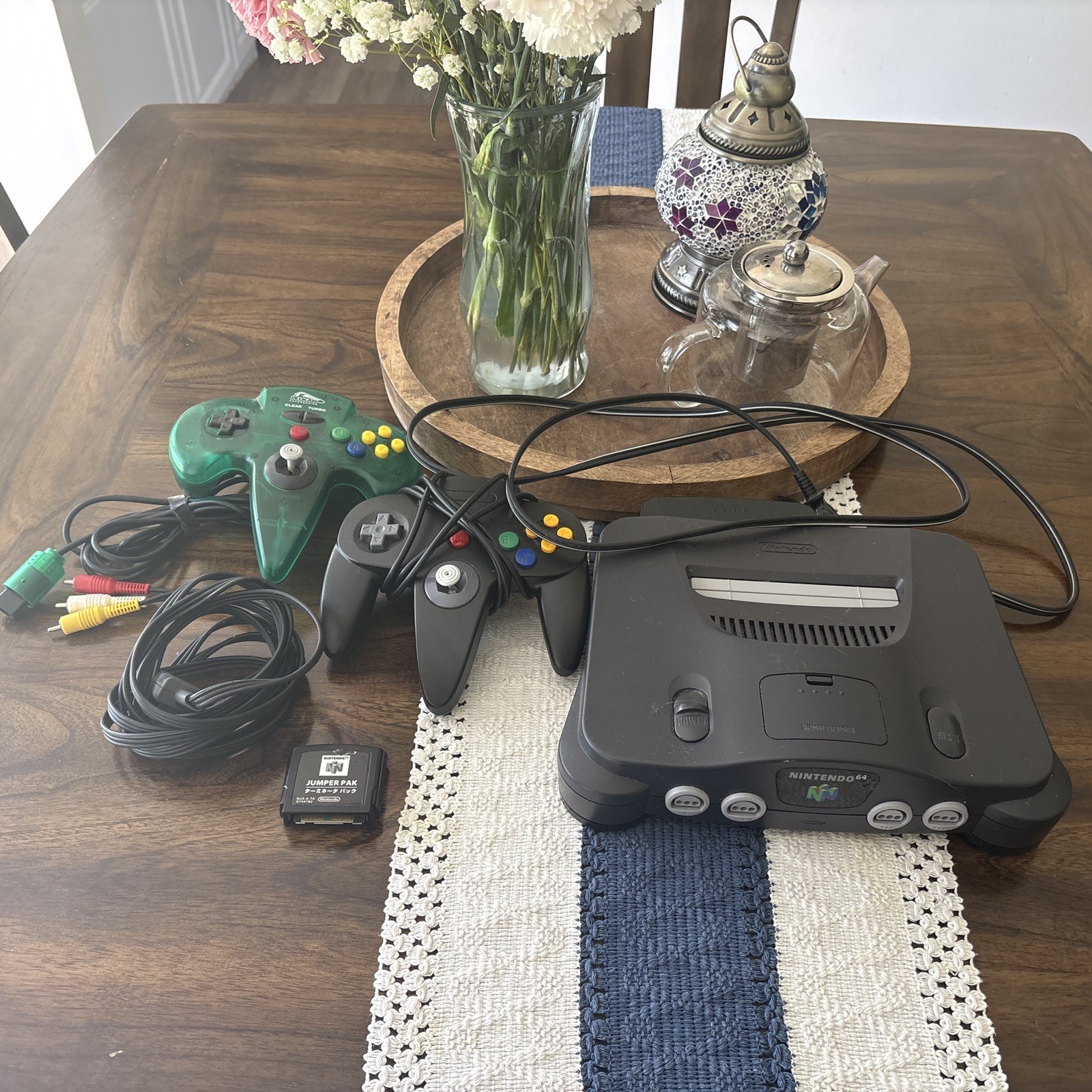 Nintendo 64 N64 Console Bundle w/Jumper Pack, 2 Controllers And cables Tested