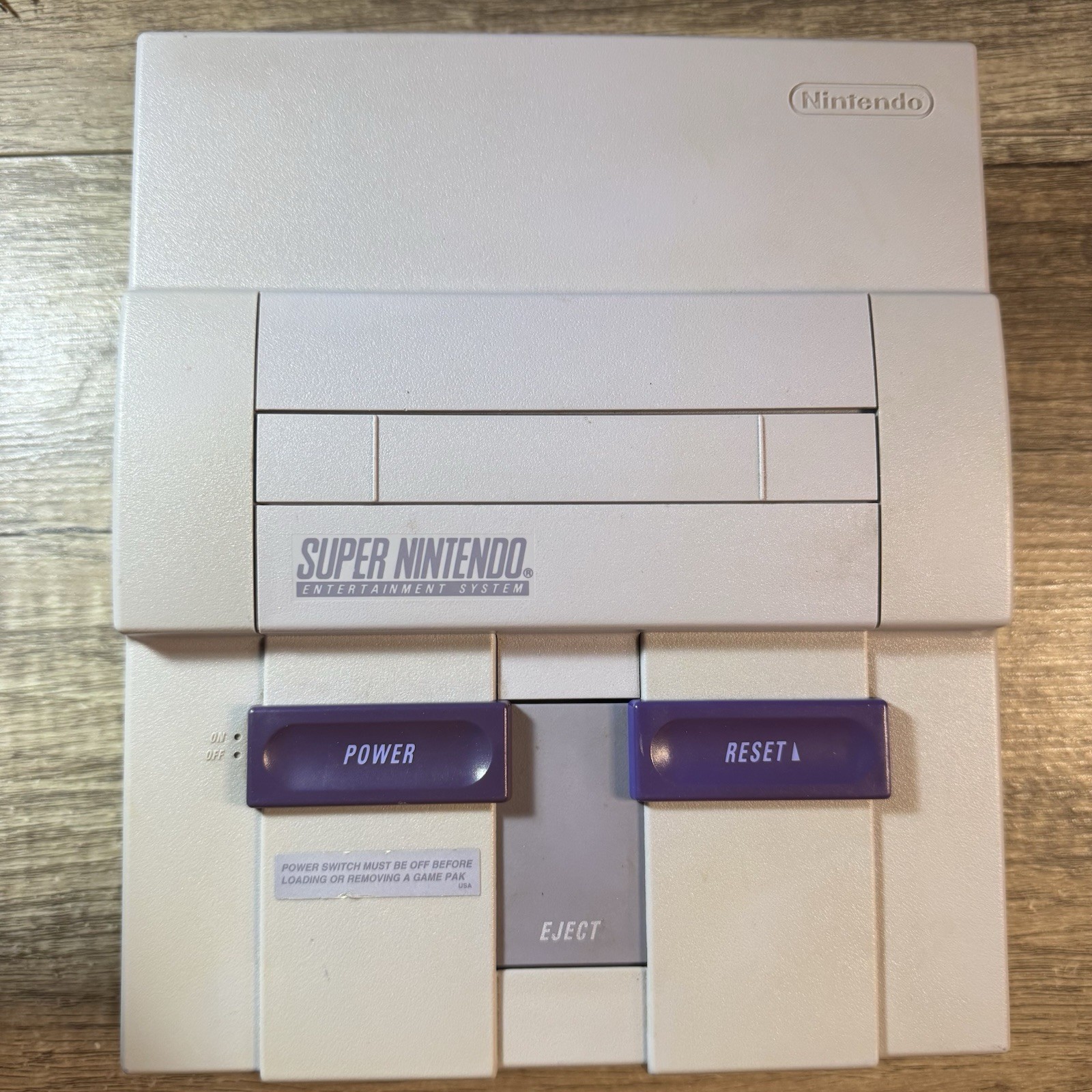 Super Nintendo SNES Console Bundle OEM Controller AC Power Supply Tested Clean