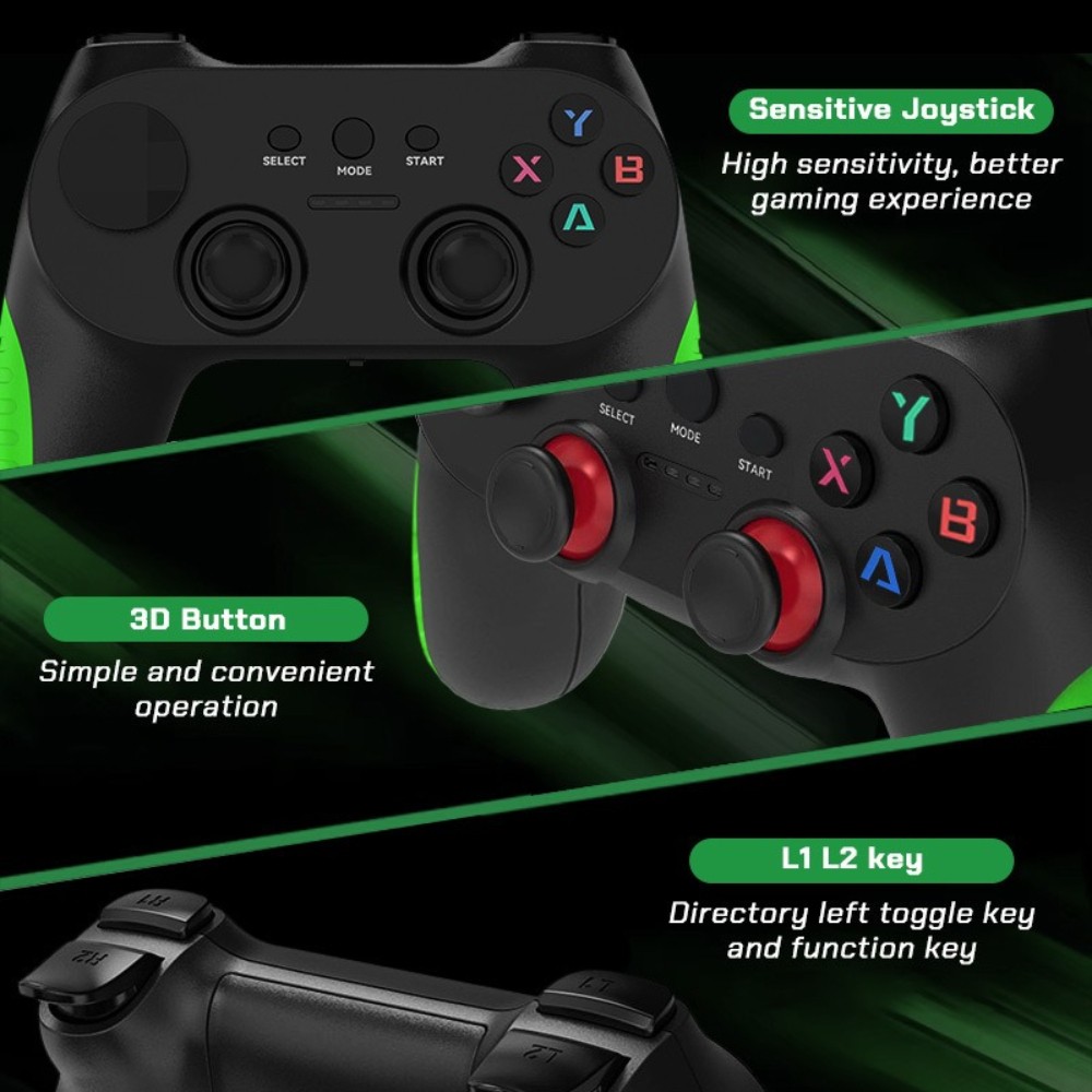 Wireless 2.4G Retro Gaming Handle Console TV Box Built-In 120000+ Video Games
