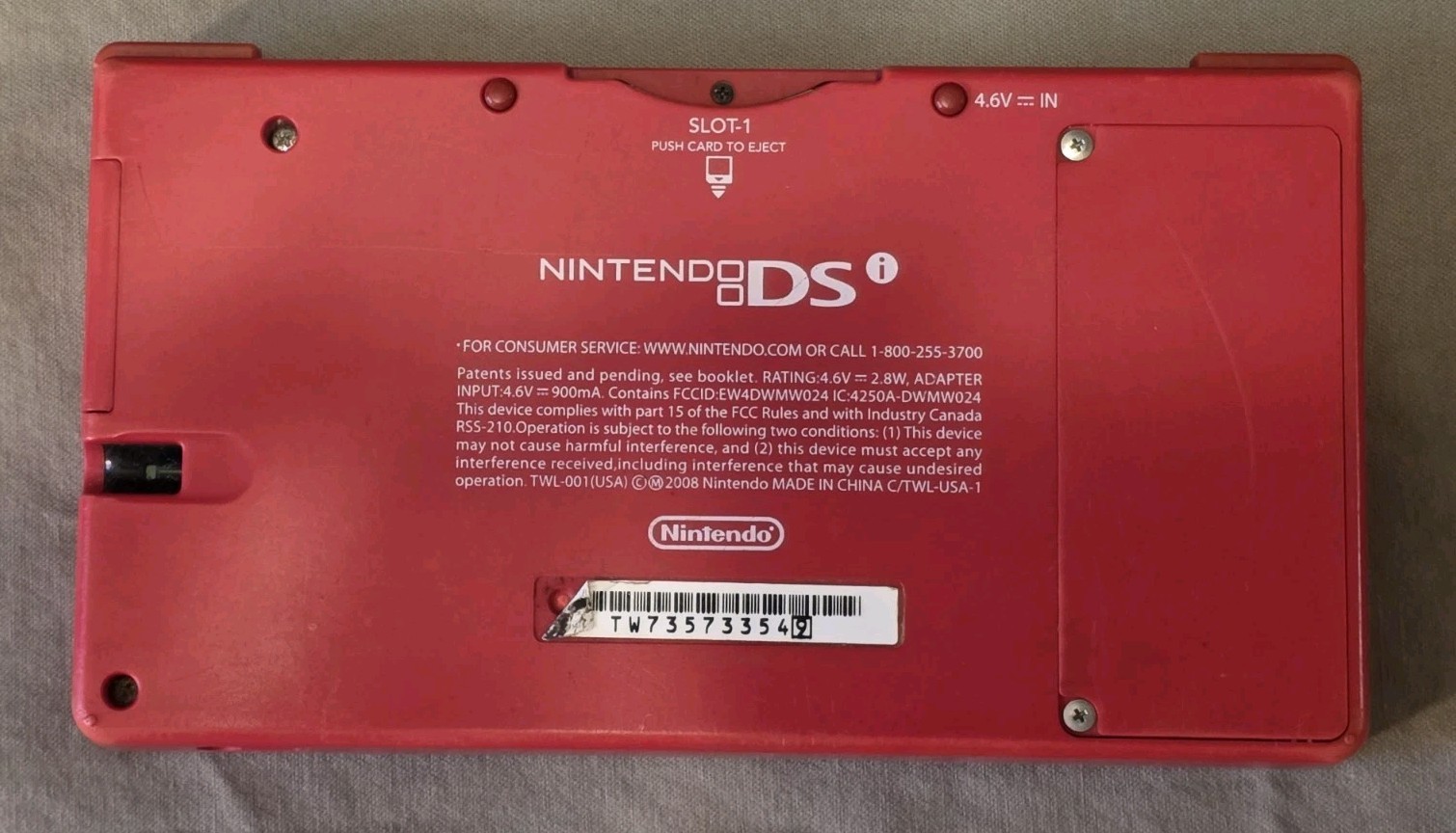 Nintendo DSi Red Handheld Gaming Console (Stylus And Charger Included)