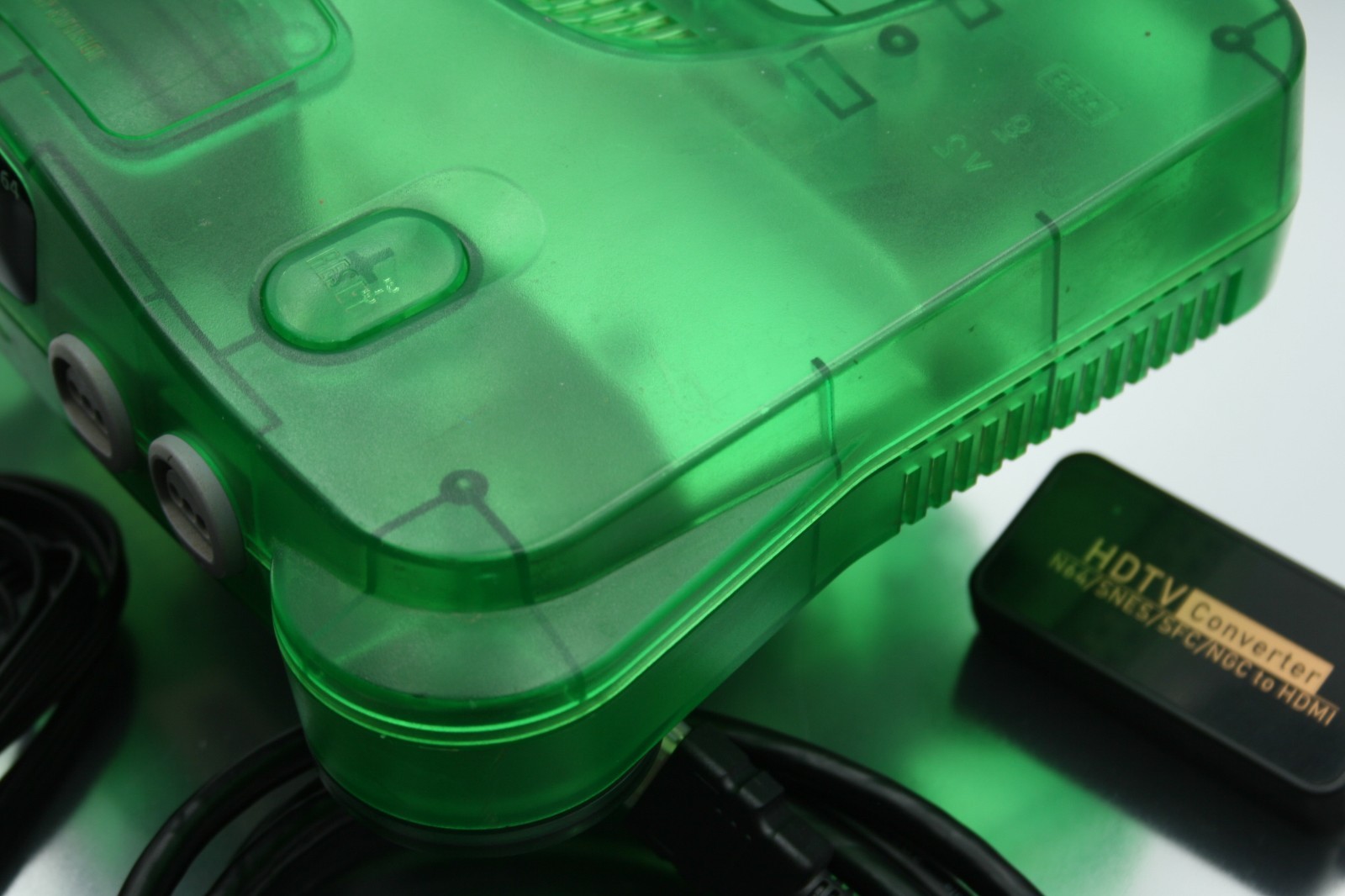 N64 Nintendo Jungle Green Console + Expansion Pack POWER ADPTR, A/V CABLES, HDMI
