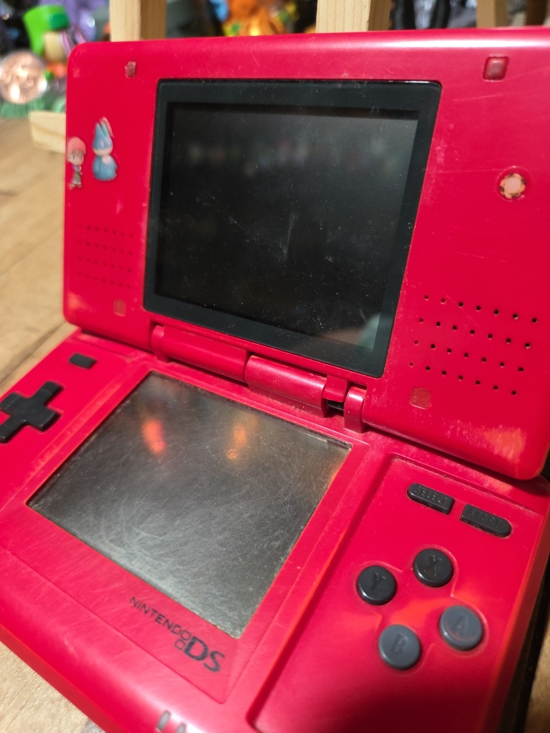 Nintendo DS NTR-001 Handheld Game Console Not Tested For Parts Only Red