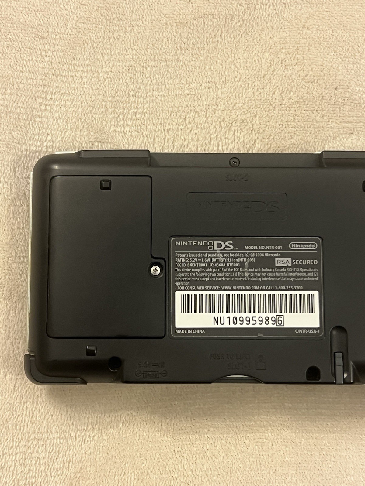 Nintendo DS NTR-001 Console Titanium Silver Tested Works Broken Hinge