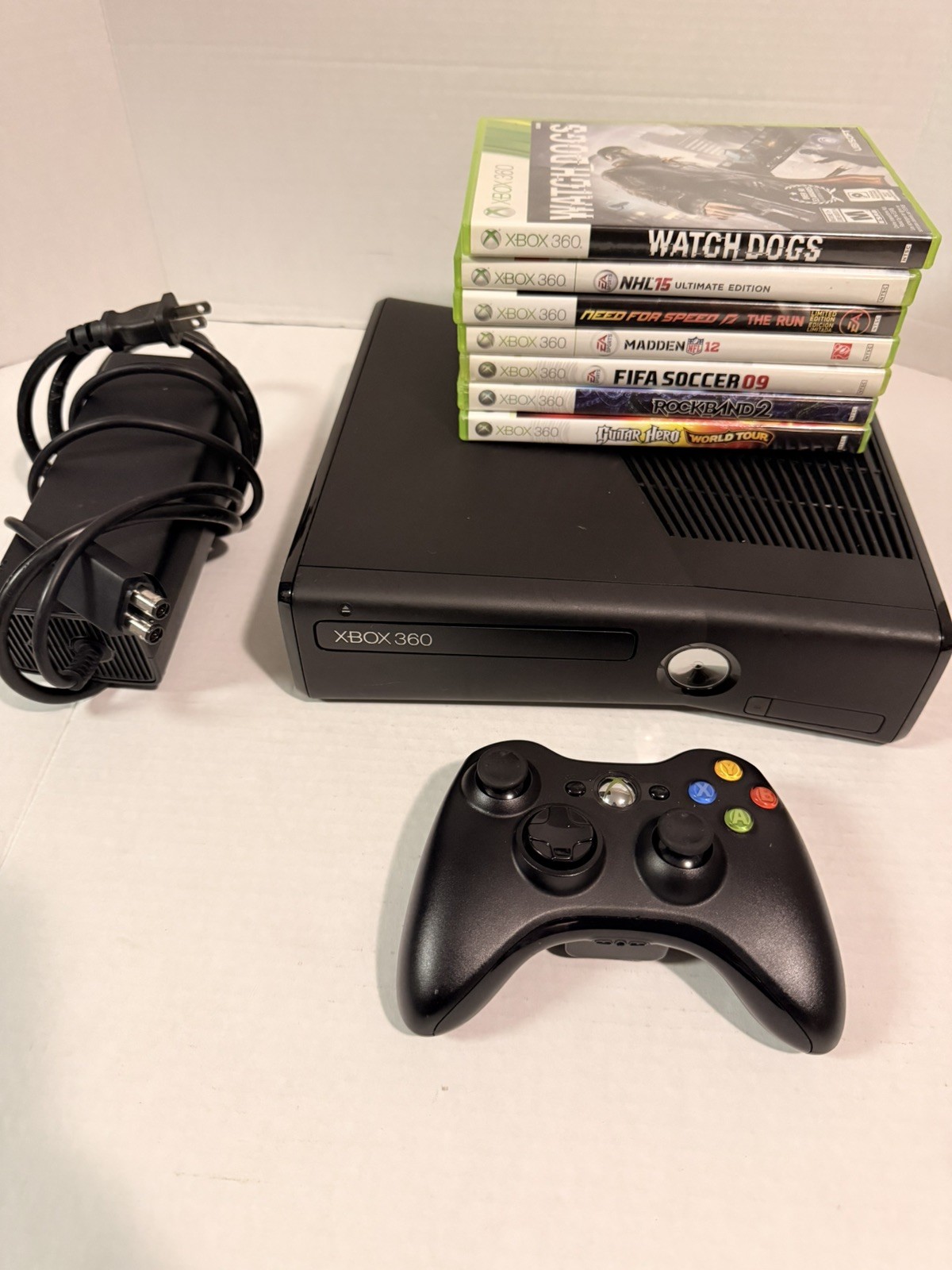 Microsoft Xbox 360 S Slim 250GB Black Console Model 1439 Tested Working OEM