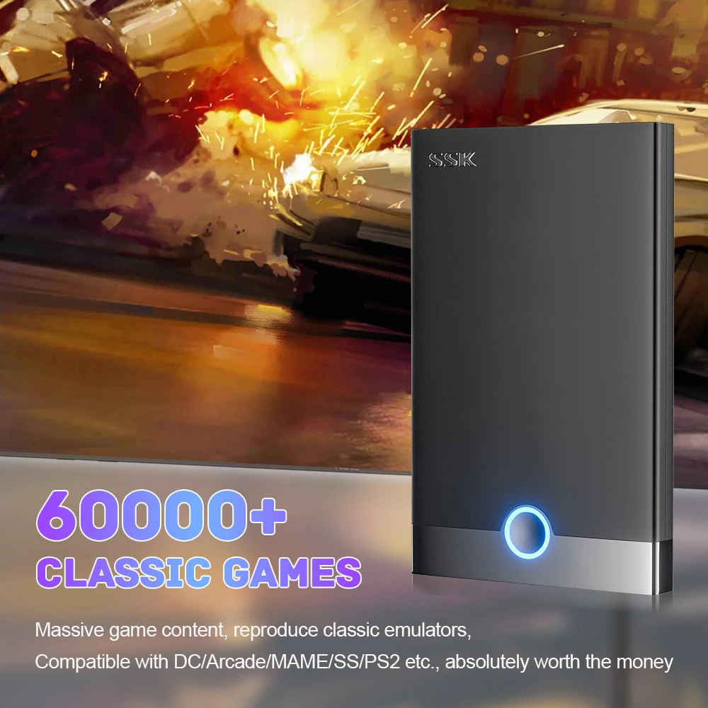 Super Console Retrobat Gaming HDD 60000+ Retro Video Games Emulators for PS2/PS1