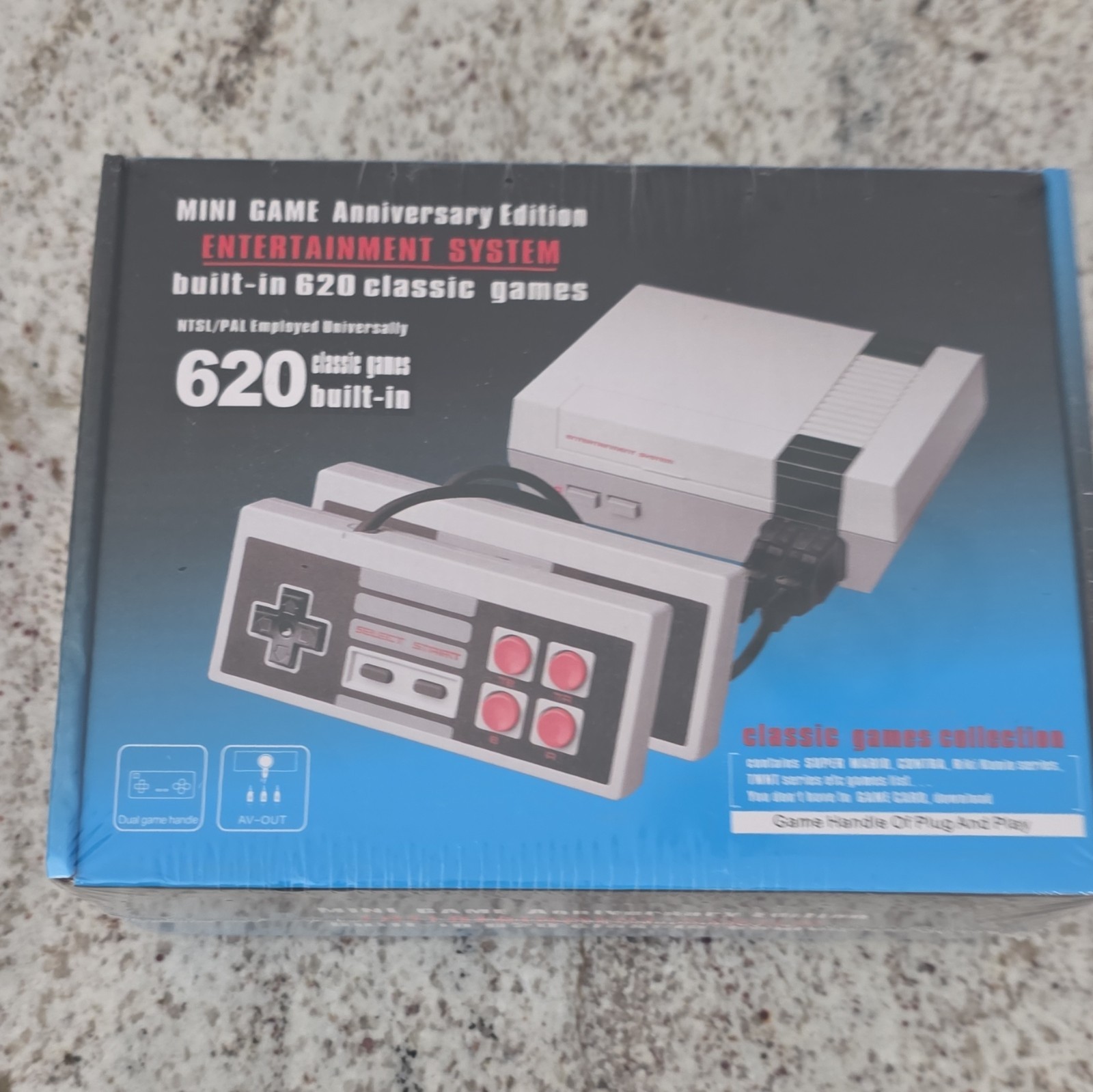 Mini Game Anniversary Edition Console, 620 Built-In Games, NTSC/PAL, Plug & Play