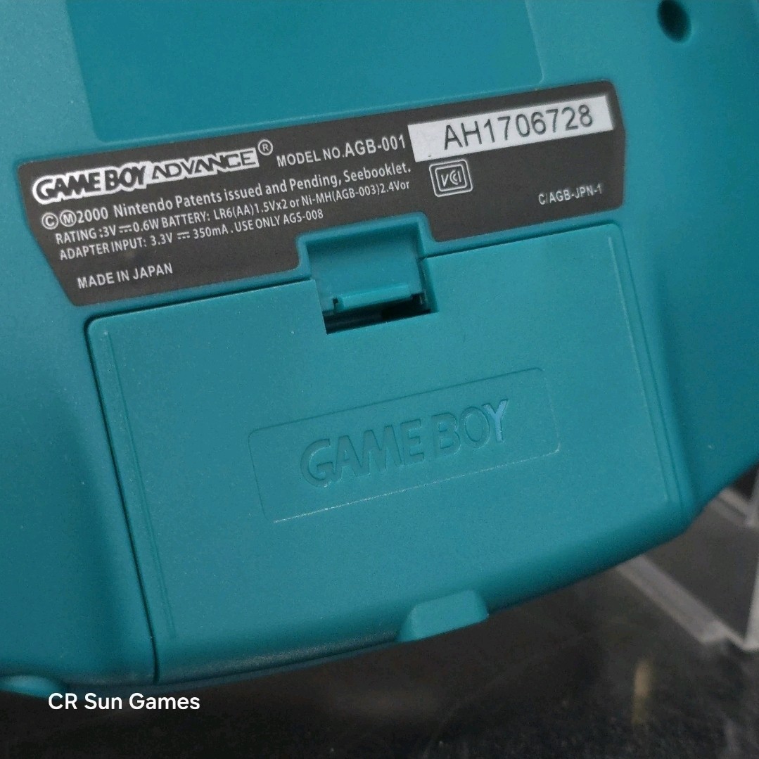 Teal Game Boy Advance GBA iPS V5 LCD USB-C 1800 mAh Rechargeable Battery