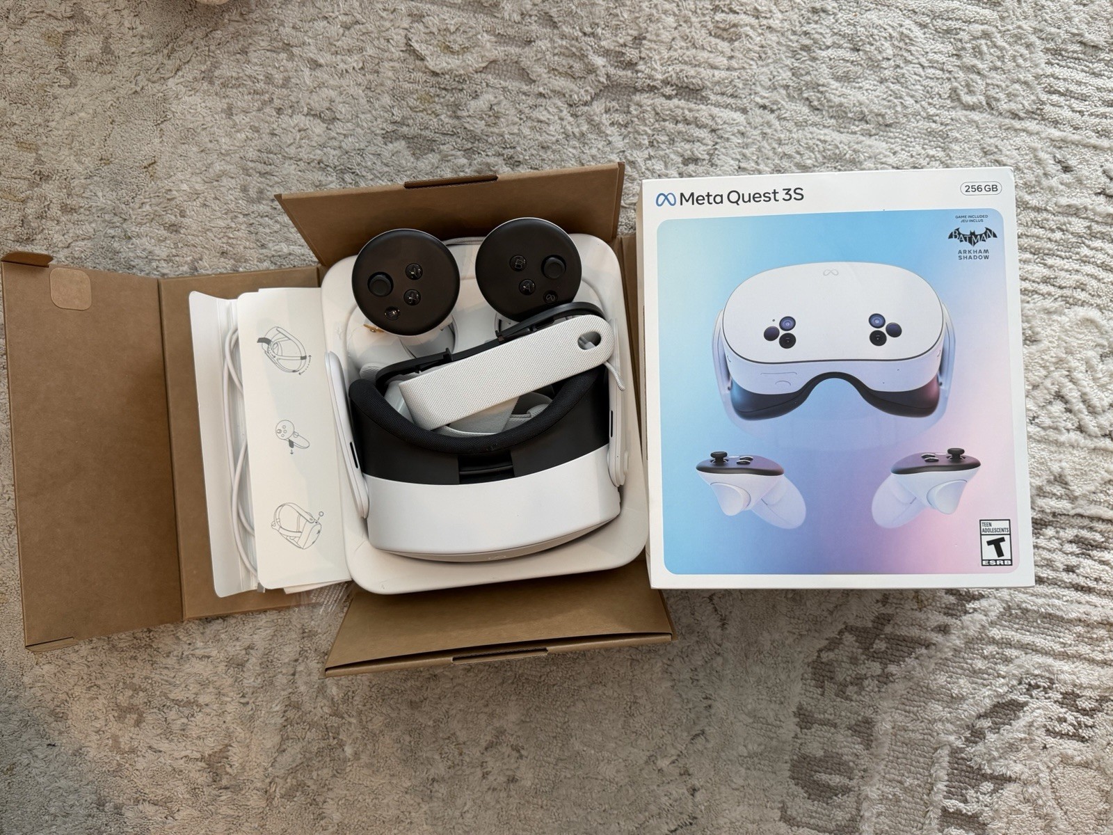 Meta Quest 3S 256GB All-in-One VR Headset W/Batman Arkham (As-Is- NO RETURNS)