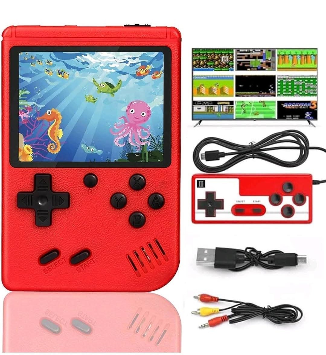 Game Box 3″ 8-Bit 500 Classic Handheld Console Red TV Gamepad Fun Mario Game