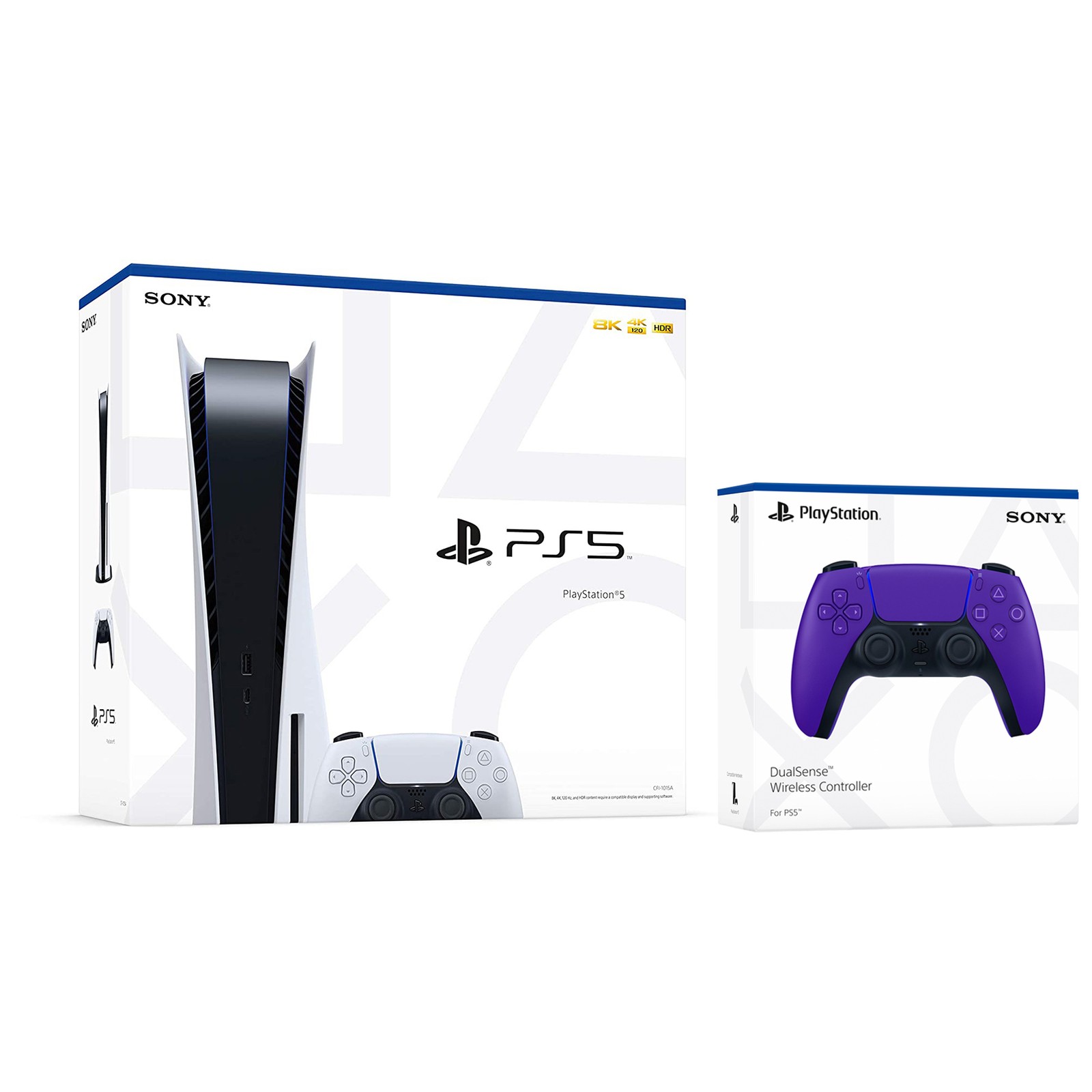 Sony Playstation 5 Disc PS5 w/Extra Controller,Charging Station Galactic Purple