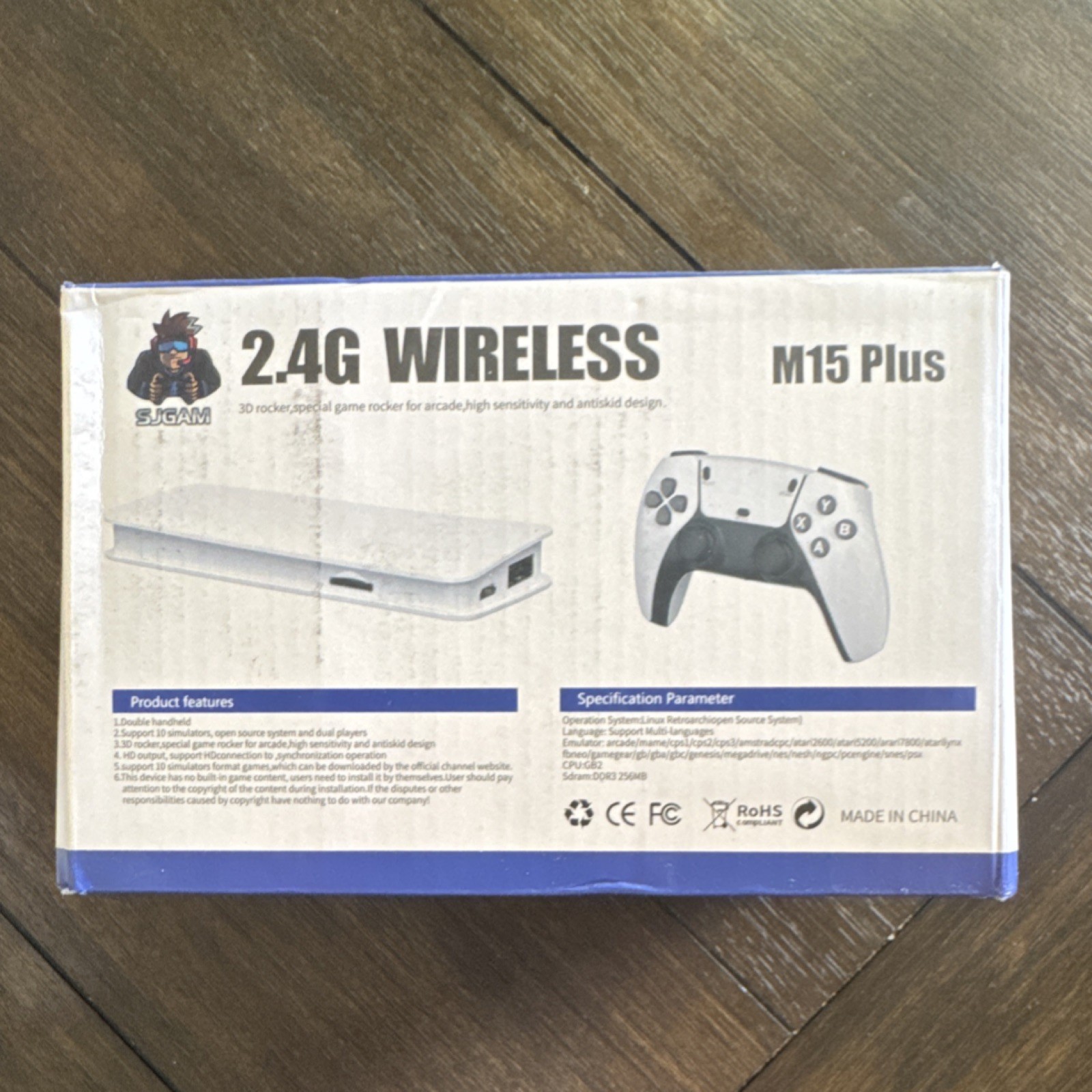 SJGAM M15 Plus Handheld Game Console, 2.4G Wireless, HDMI, Wi-Fi, White