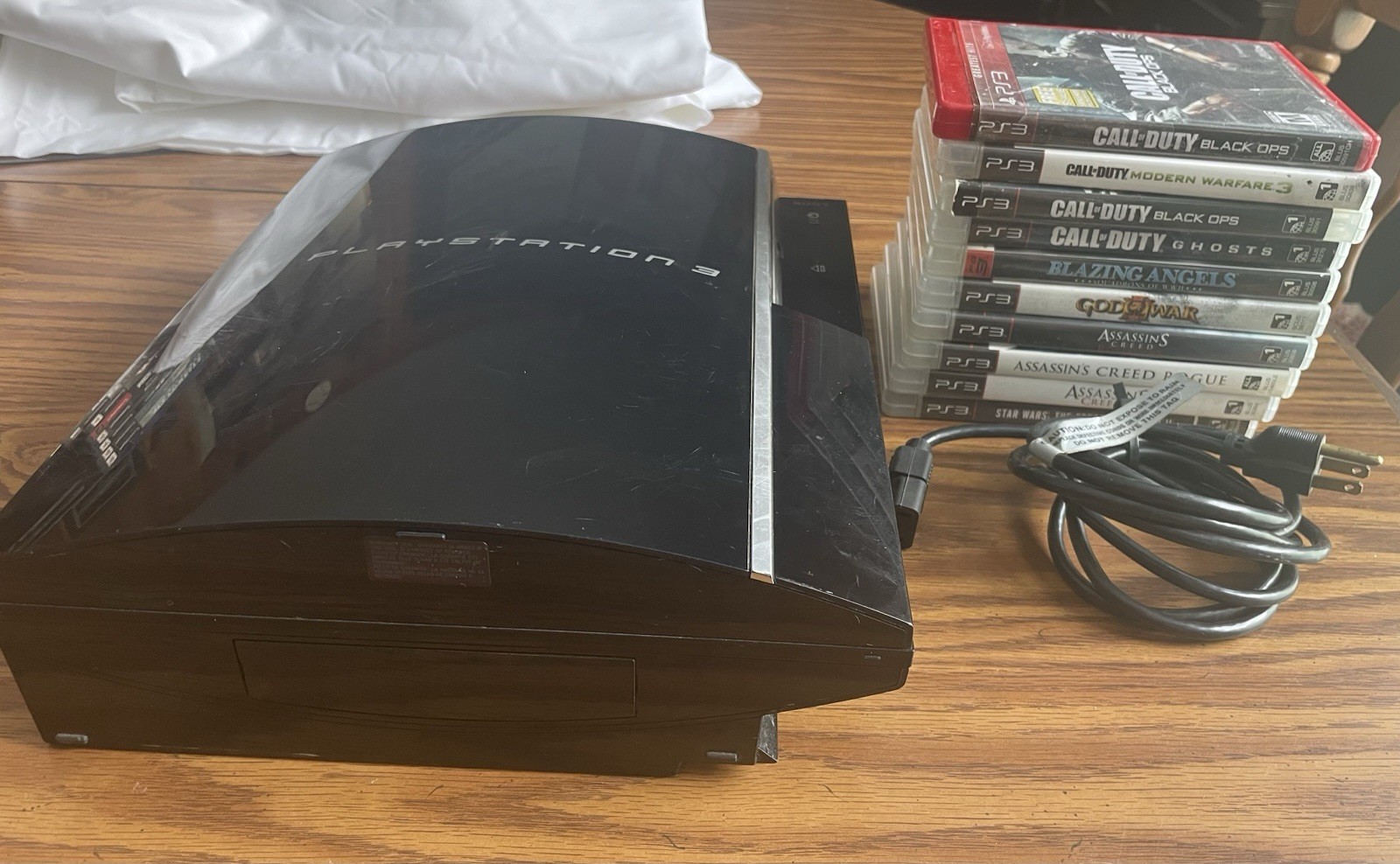 PS3 Game Console, 10 Games & Power Cord, Tested, Needs HDMI Cord
