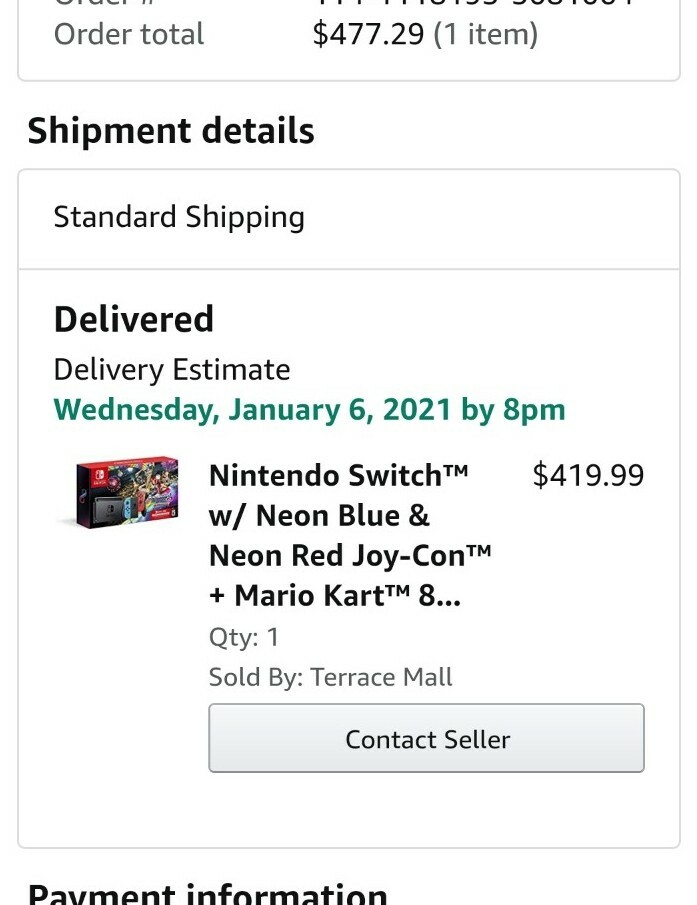 Nintendo Switch with Blue and Red Joy-Con Controllers and Mario Kart 8 Bundle -…