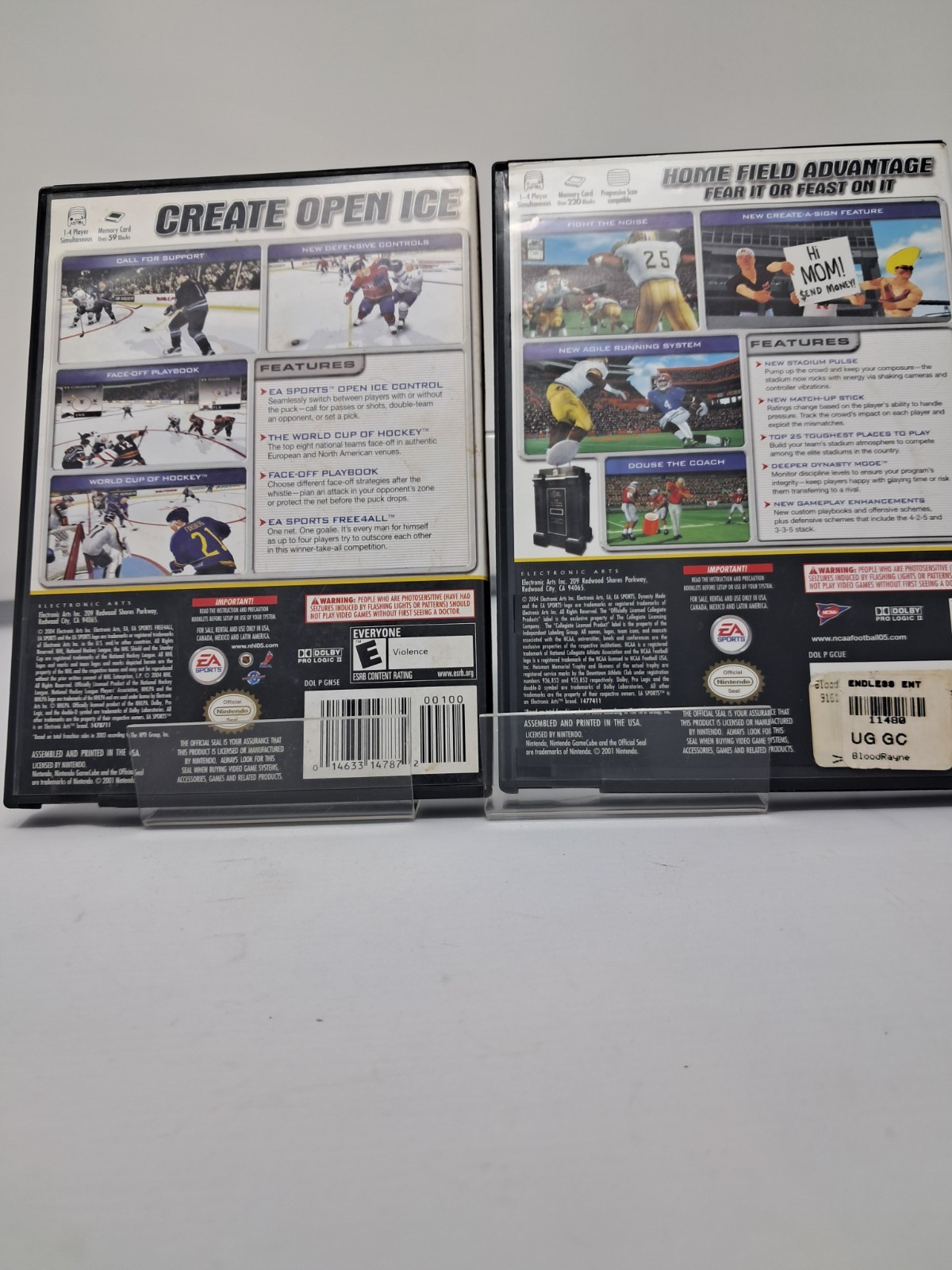 Nintendo GameCube Sports Bundle. Ncaa Football/NHL 2005. All Cords/ Tested
