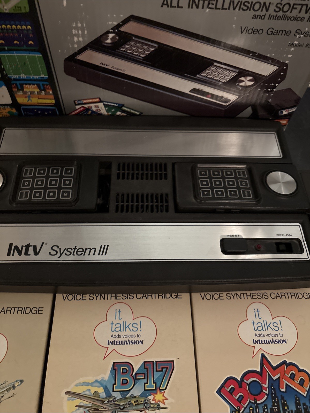 Intv system III #3504 w/Intellivoice voice synthesis module +3 Games – Tested!