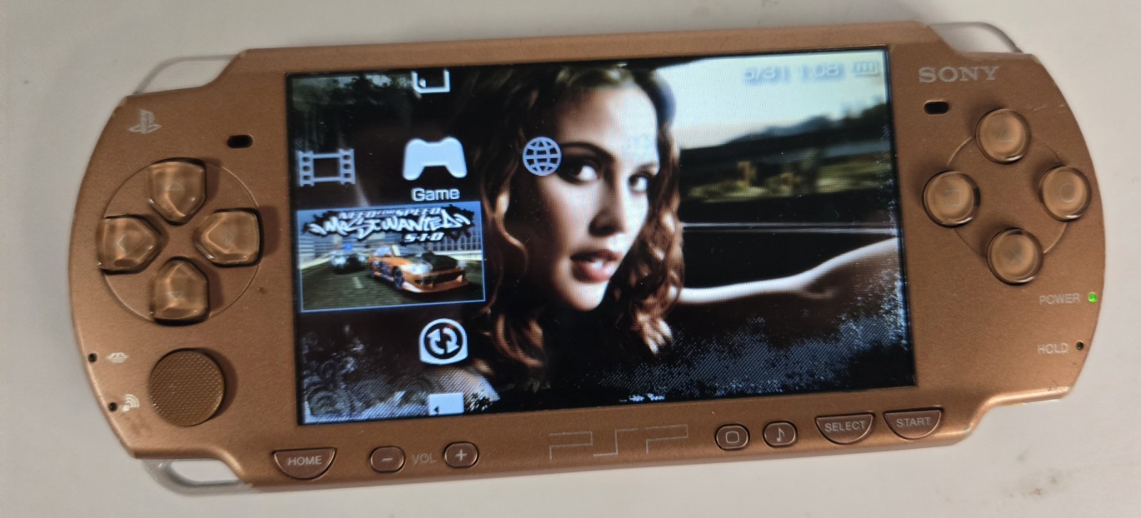 Sony PSP 2000 Matte Bronze Handheld System With 2 Games And Charging Cord Tested