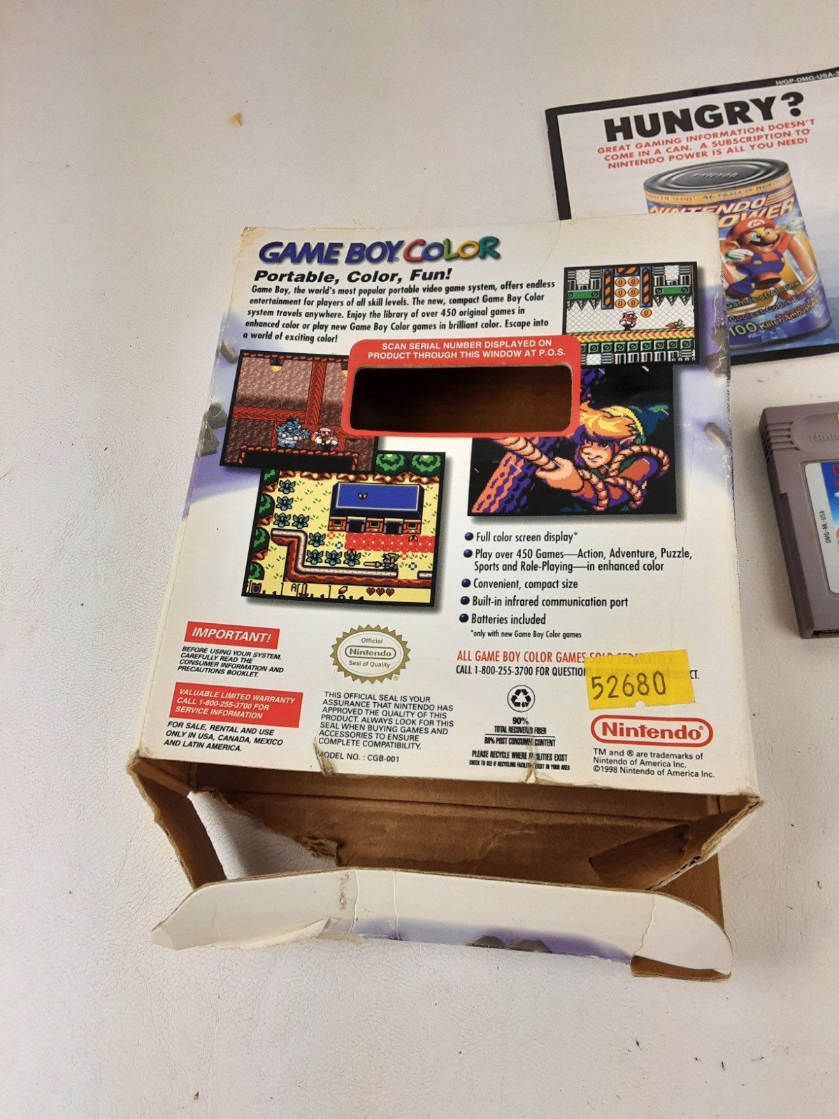 Game Boy Color Complete Atomic Clear Purple CGB-001 Authentic USA TESTED