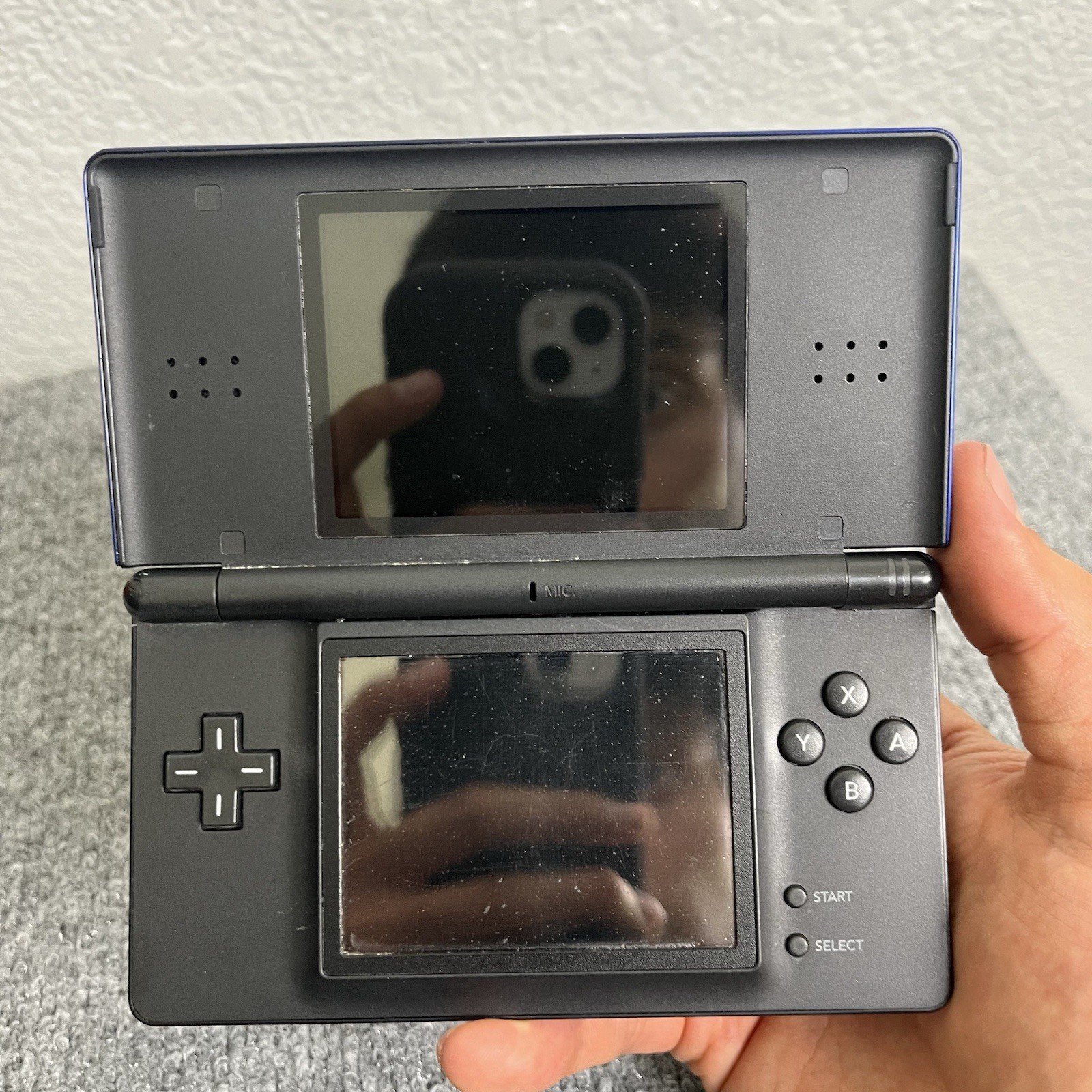 Nintendo DS Lite Blue/Black Untested As-Is No Charger No Stylus Scratches
