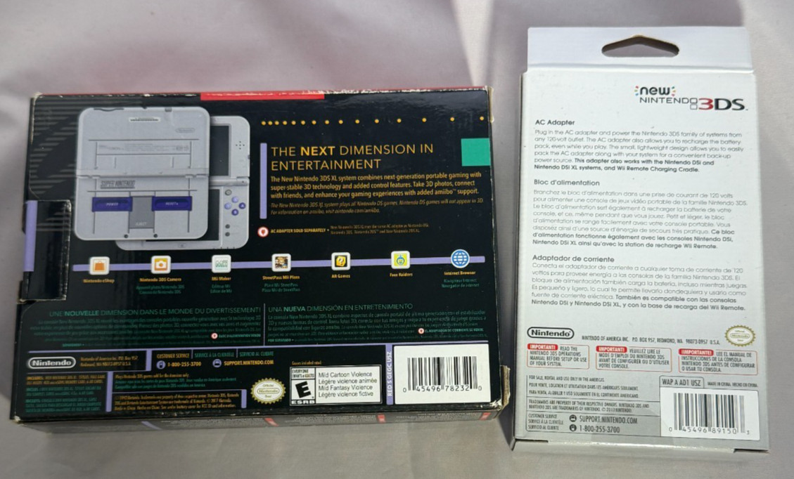 «New» 3DS XL System Super Nintendo Edition With Charger