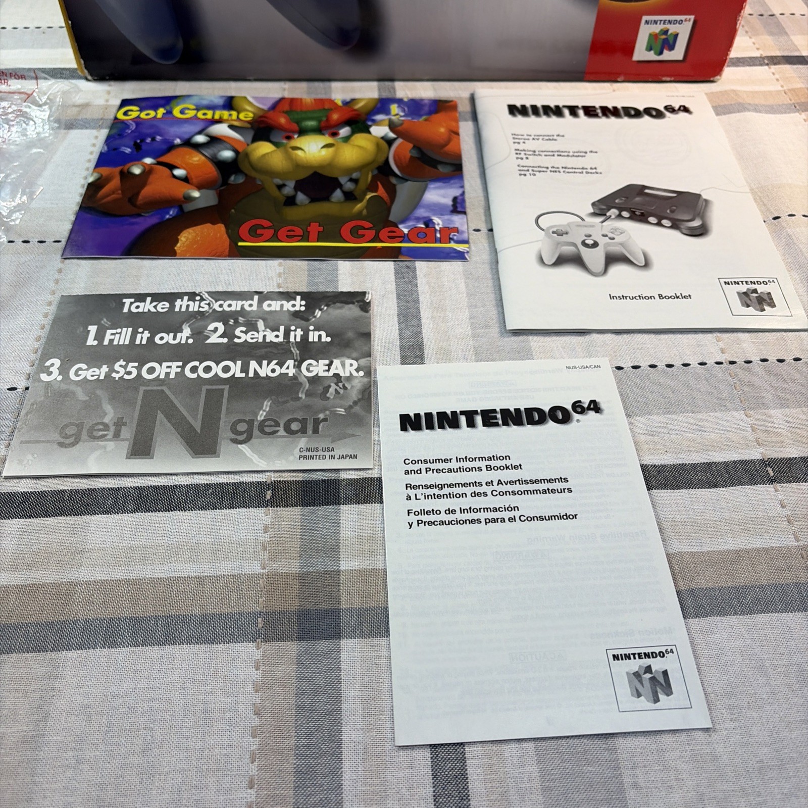 Nintendo 64 System N64 Console OEM CIB T&W W/Collectors Protective Cover CLEAN