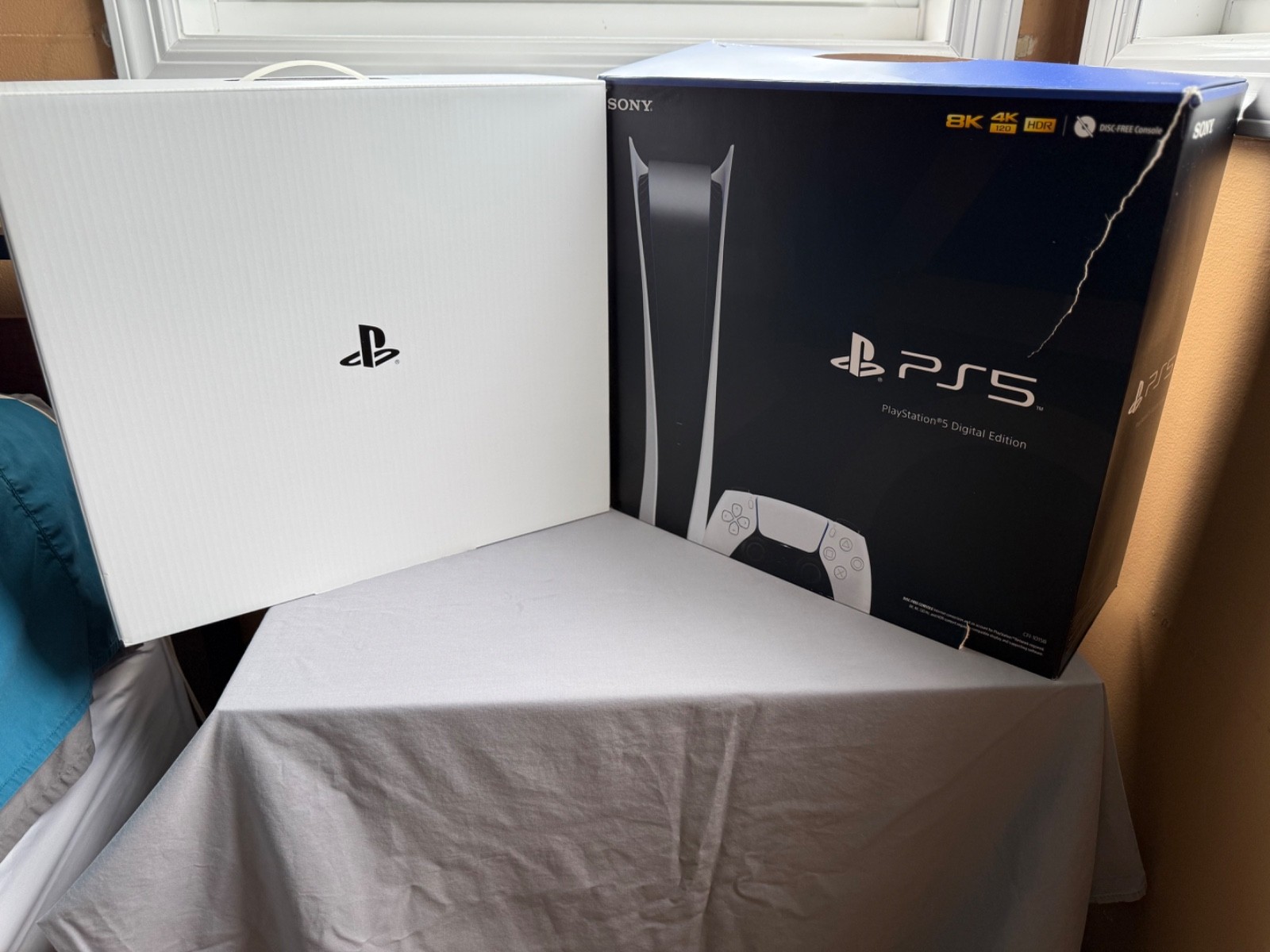 Sony PS5 Digital Edition 825GB Console Bundle- CIB 2 Controllers(White/Cosmic)