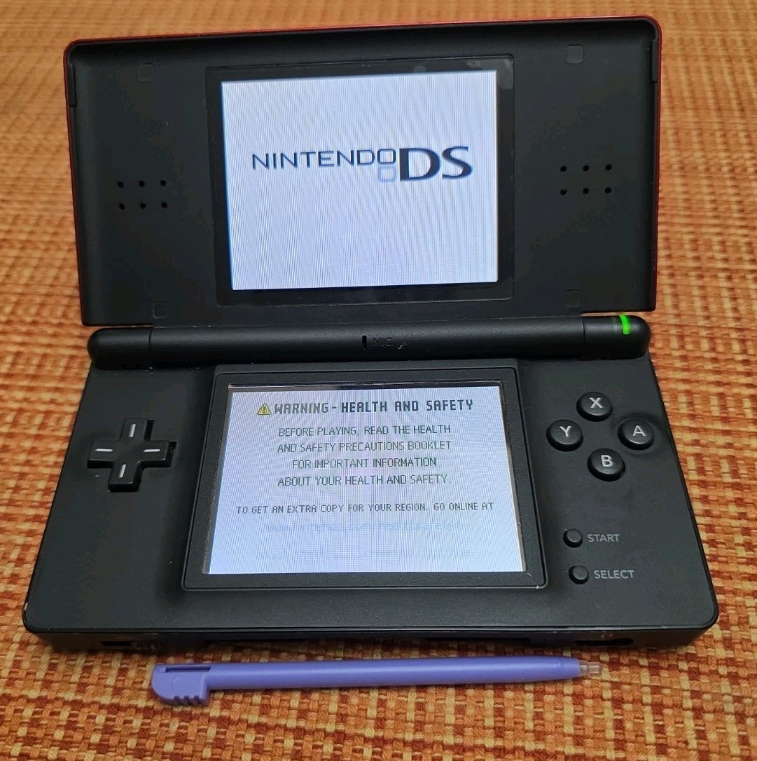 Nintendo DS Lite Handheld Red/Black w/ New Battery. Read Description