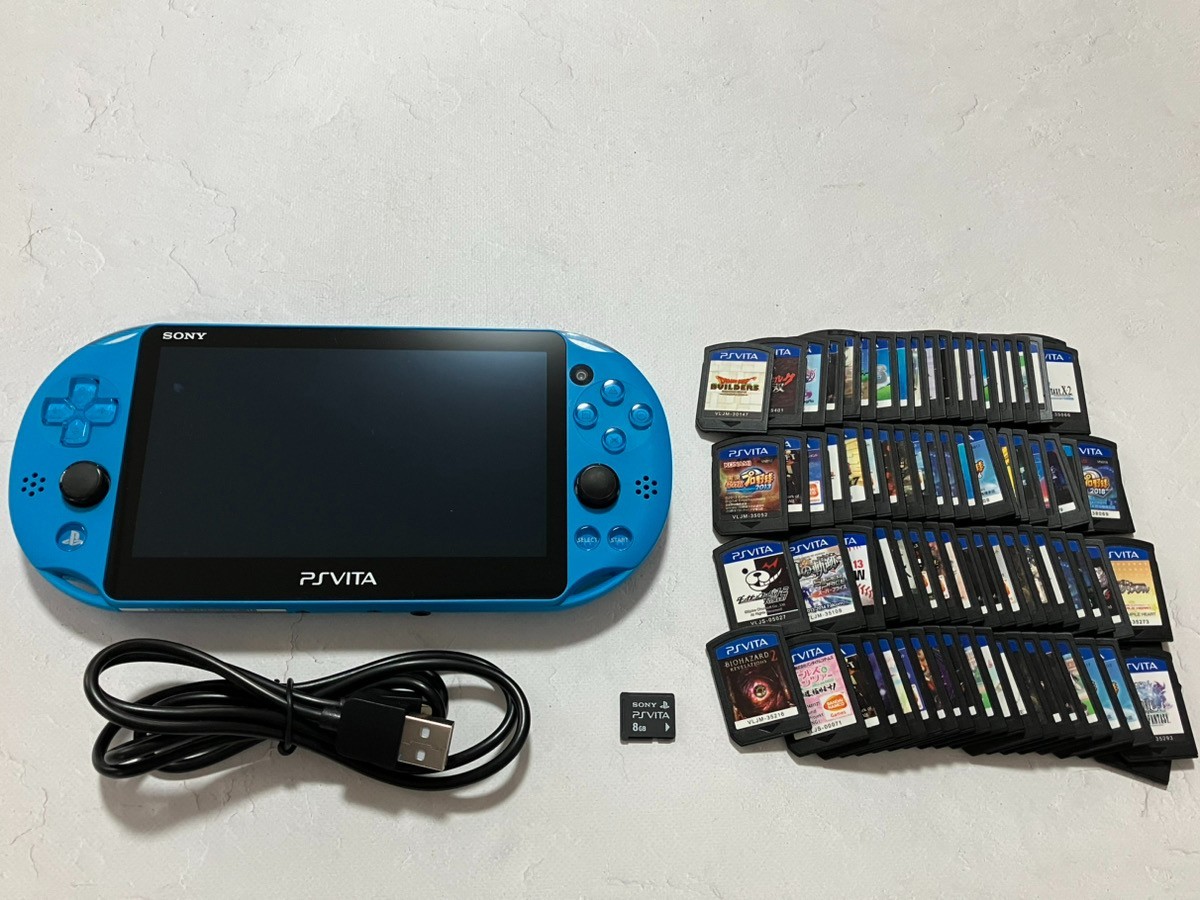 Sony PS Vita PCH-2000 Console with charger / Memory card random 2 games　from US