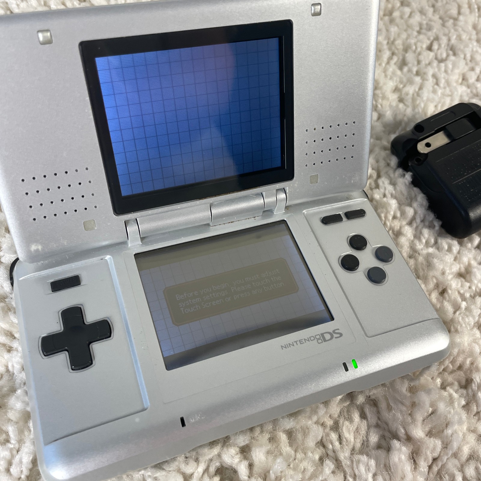 Nintendo DS Original NTR-001 Titanium Silver Handheld Console System Tested