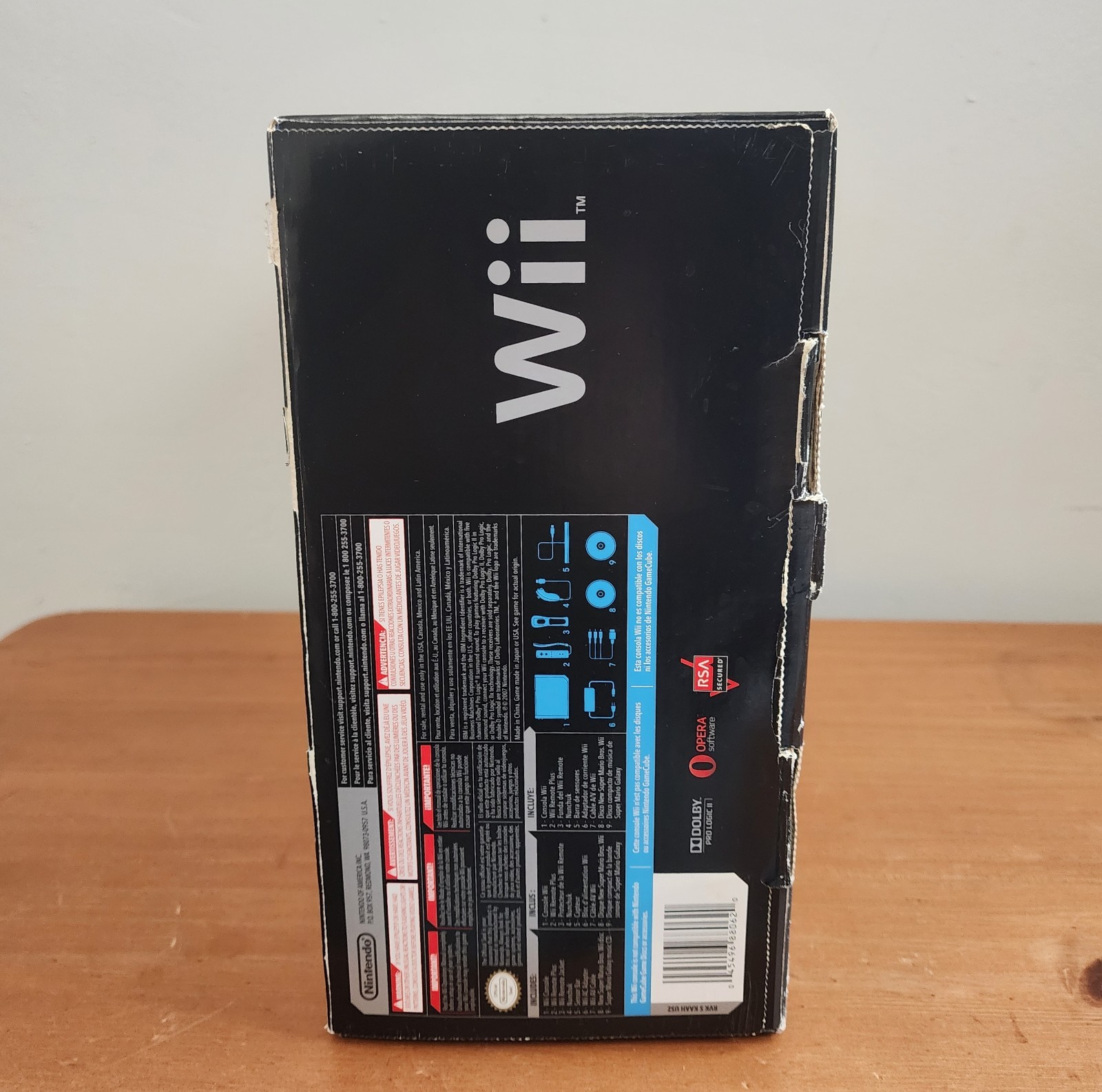Black Nintendo Wii Box & Insert ONLY Super Mario Bros Version W/Manual RARE