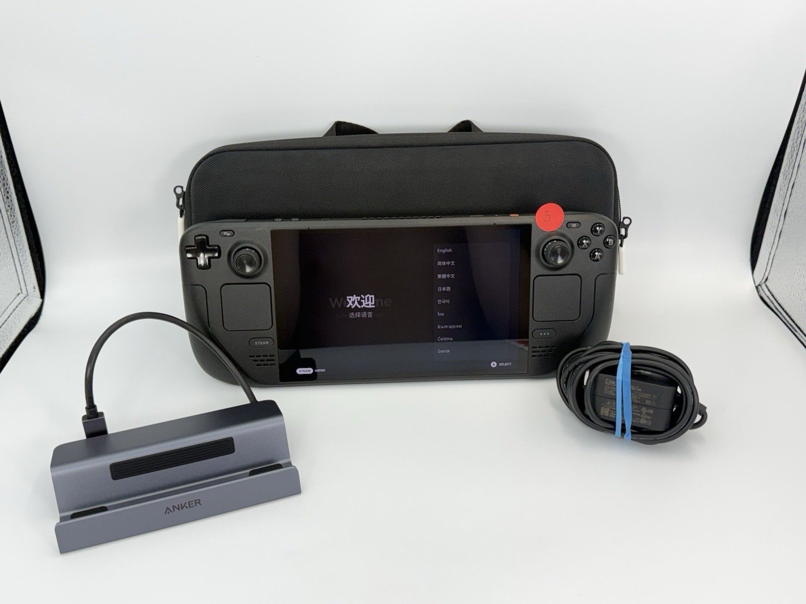 Valve Steam Deck OLED 512GB Gaming Console Case & Charger Anker Dock BH: 100% 5