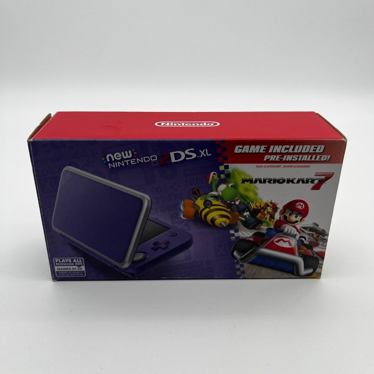 Nintendo 2DS XL Mario Kart 7 Console Bundle – Purple/Silver Complete In Box CIB