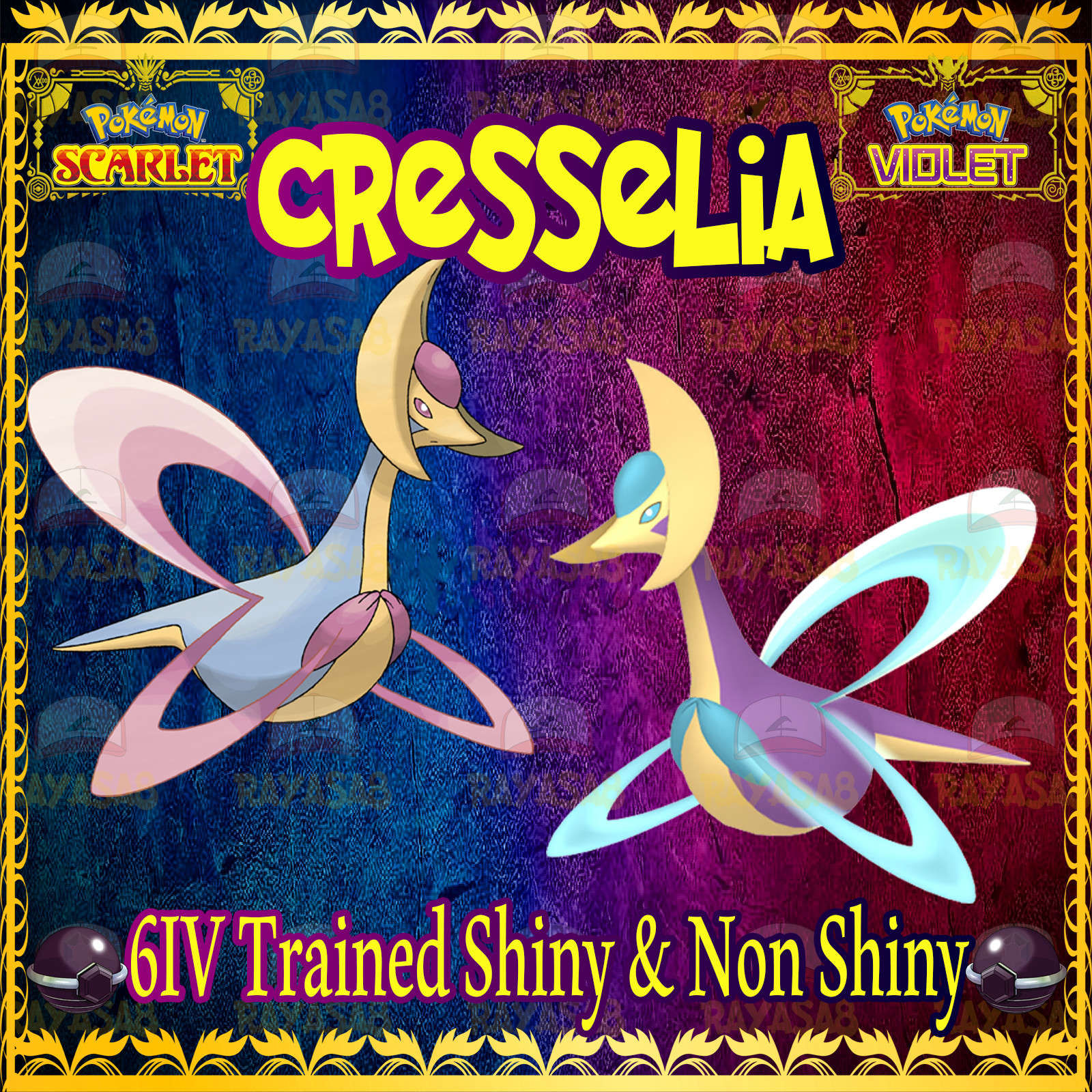 Cresselia Legend Shiny 6iv Non Shiny Pokemon Scarlet and Violet Pokémon Home