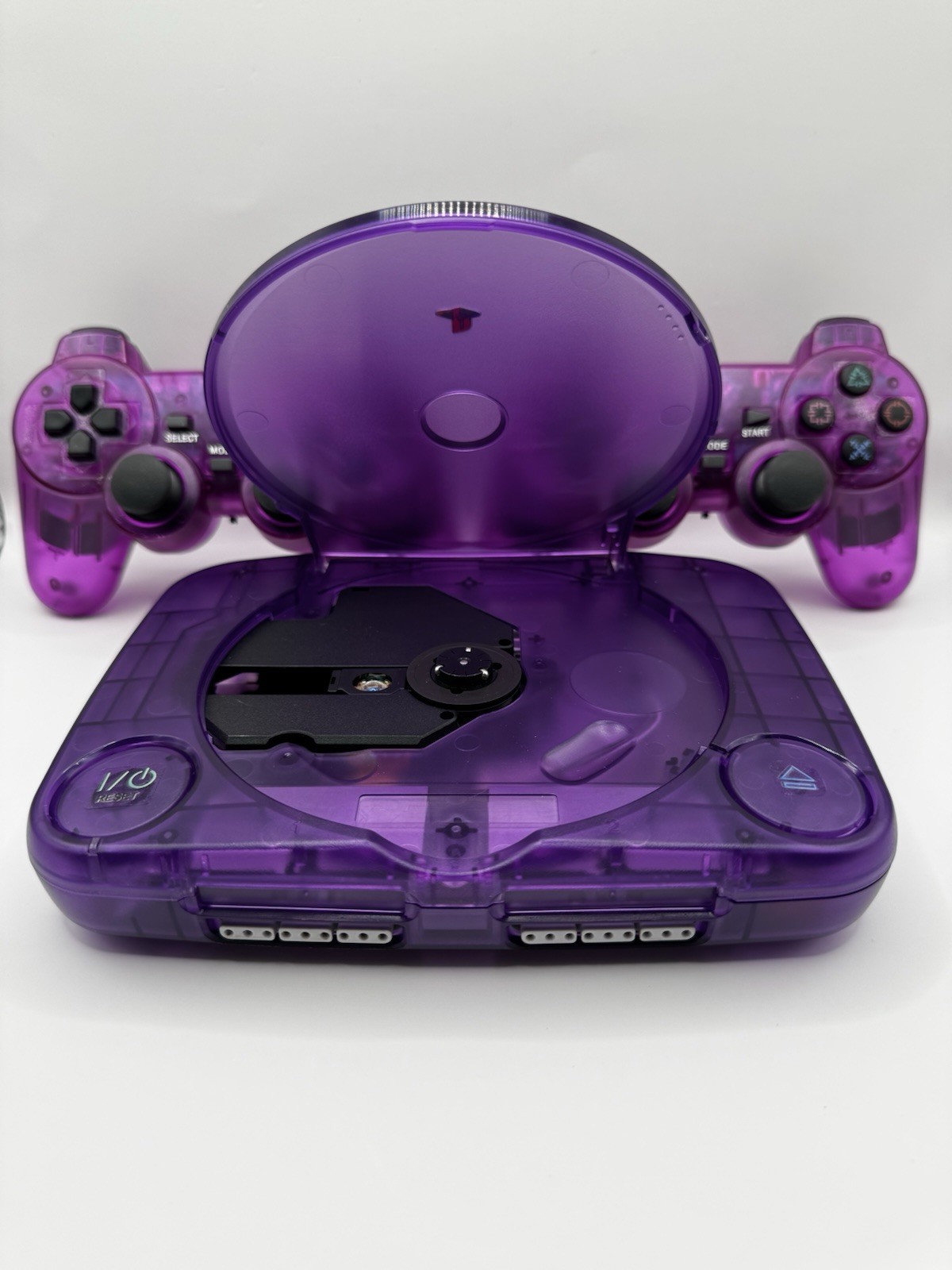 Sony Playstation 1 PS1 Slim Console Transparent Purple W/ Power & AV Cable