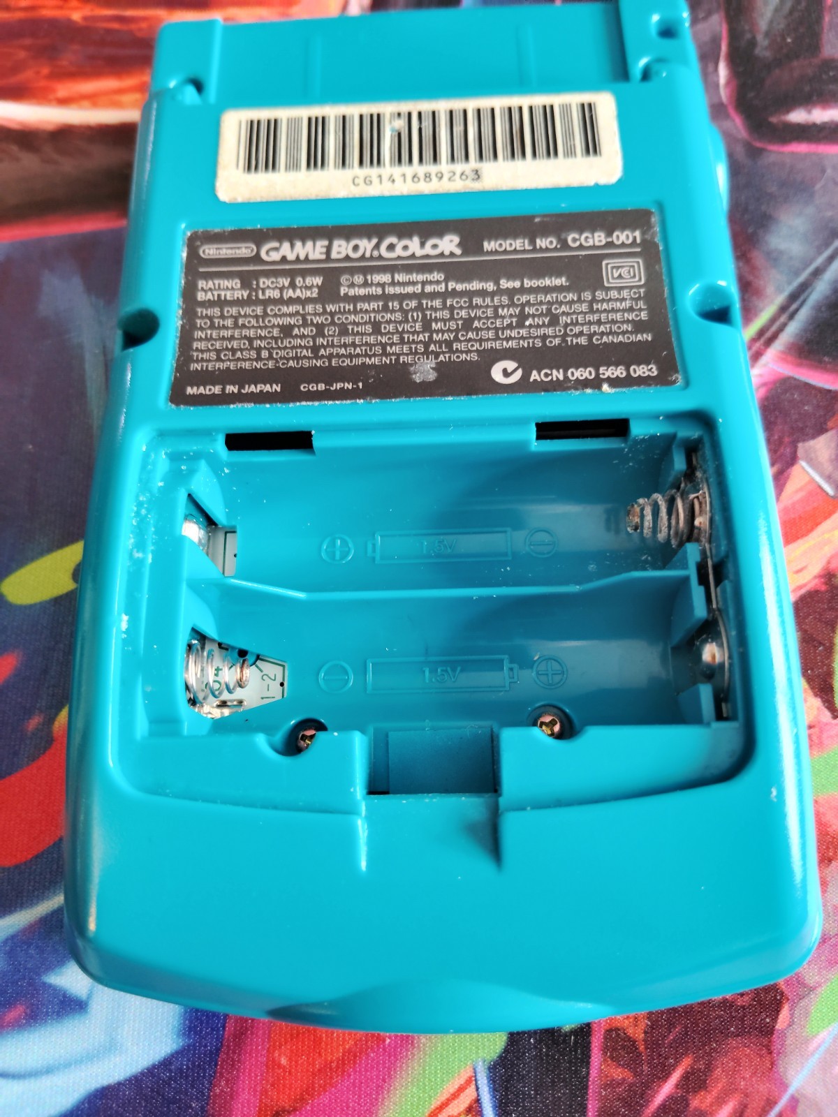 Nintendo Game Boy Color Turquoise Blue CGB-001 ⭐Ready to Play⭐