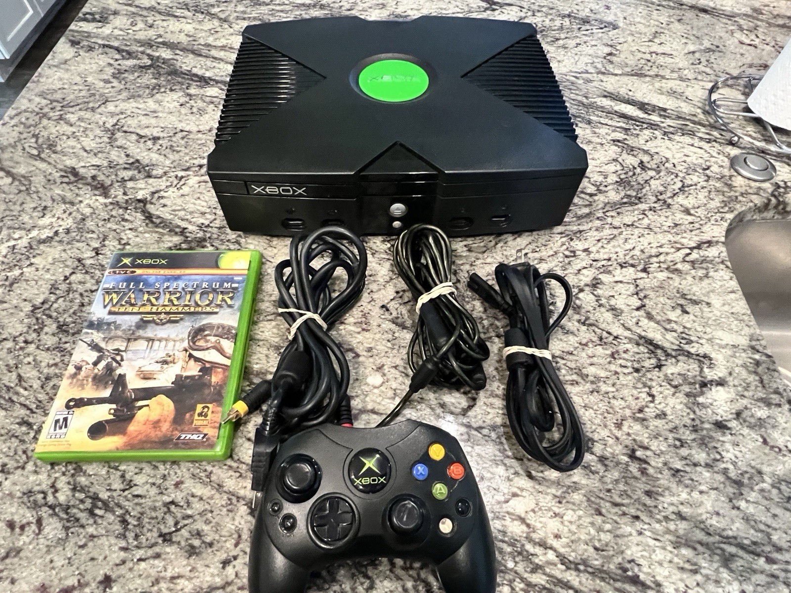 OG Xbox Console Bundle:Controller,Cables Cords Game Upgraded Read!